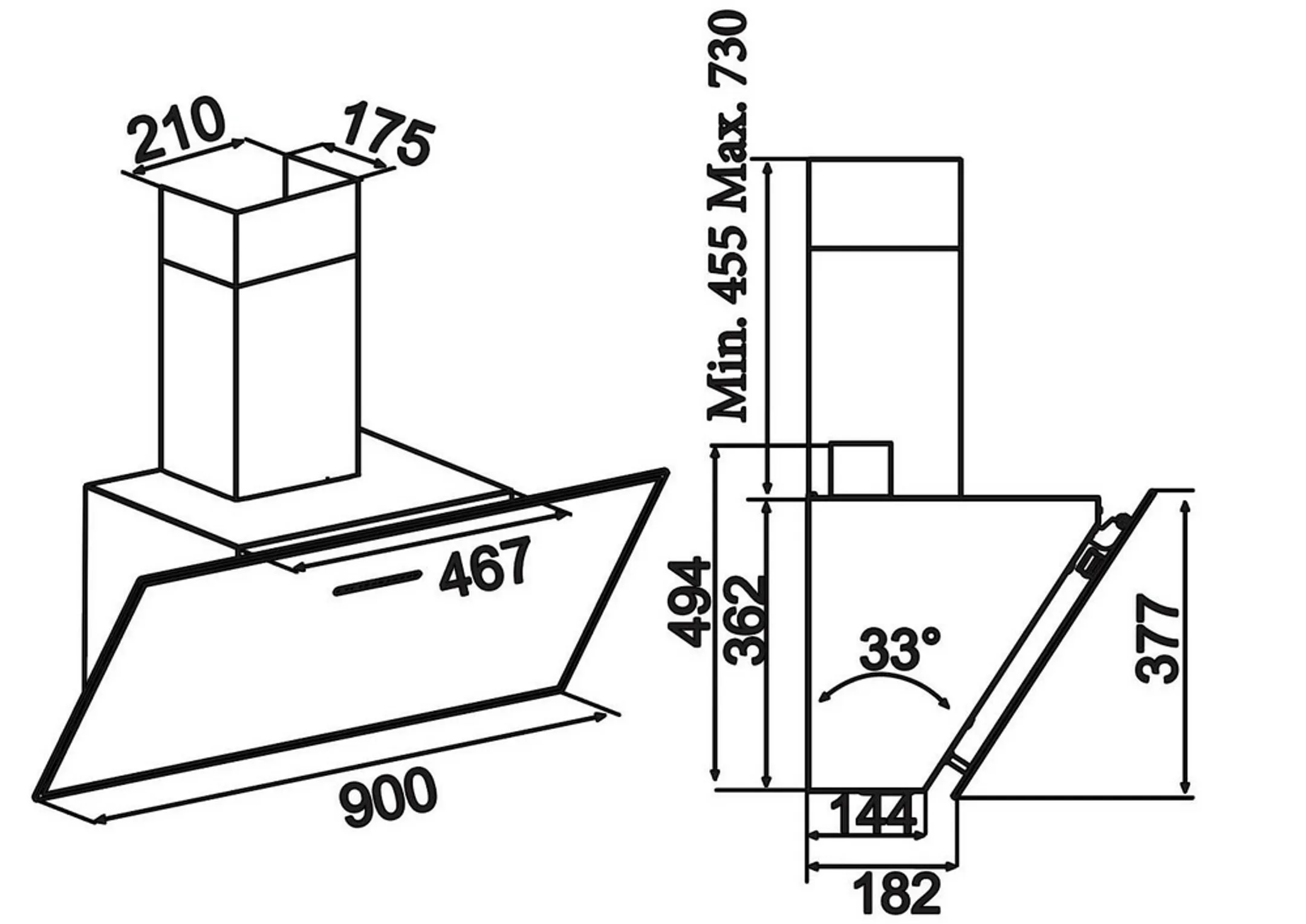 Airforce Hotte décorative F203TSL90WH image