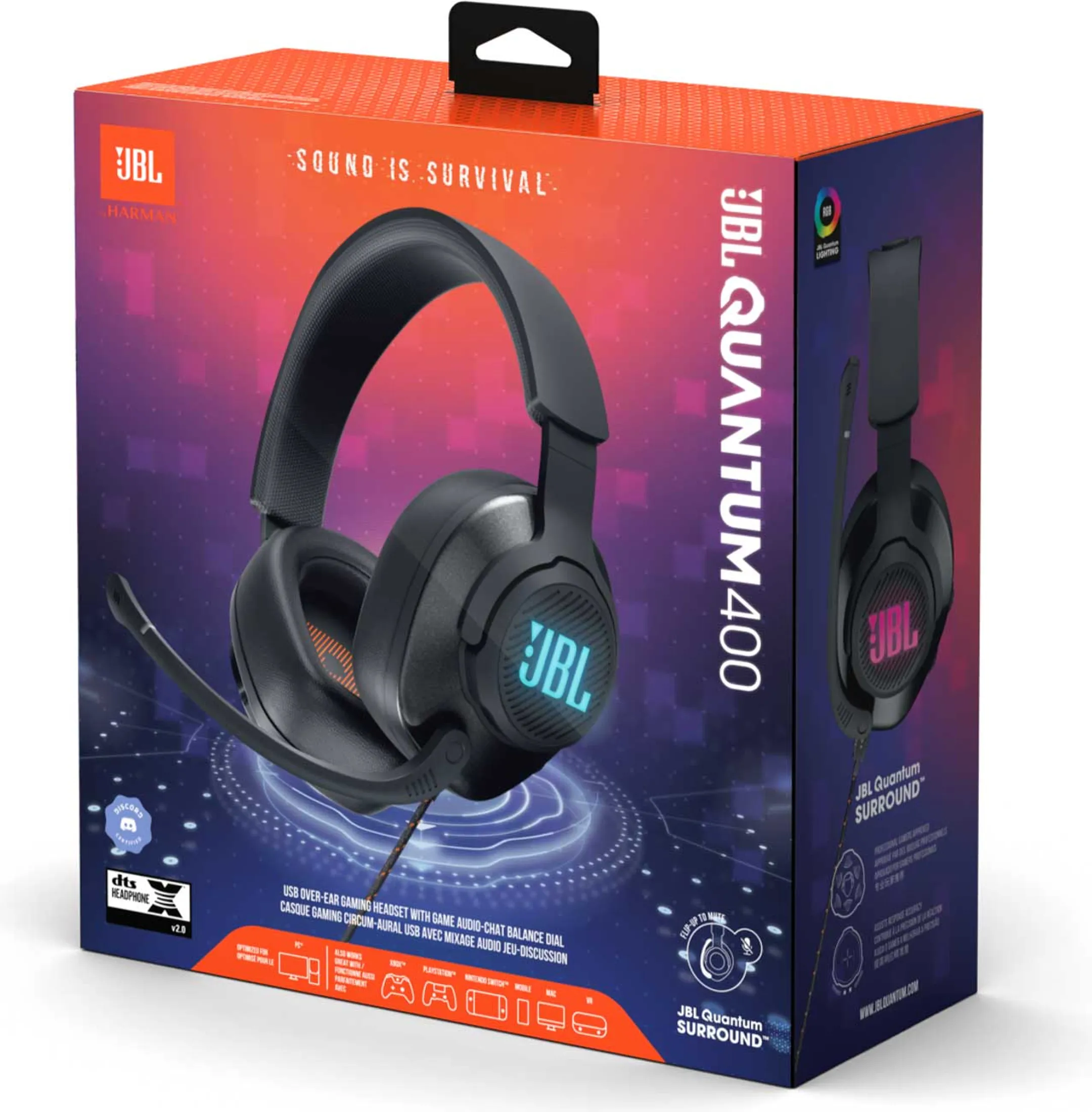 JBL Quantum 400 gaming headset - Zwart image