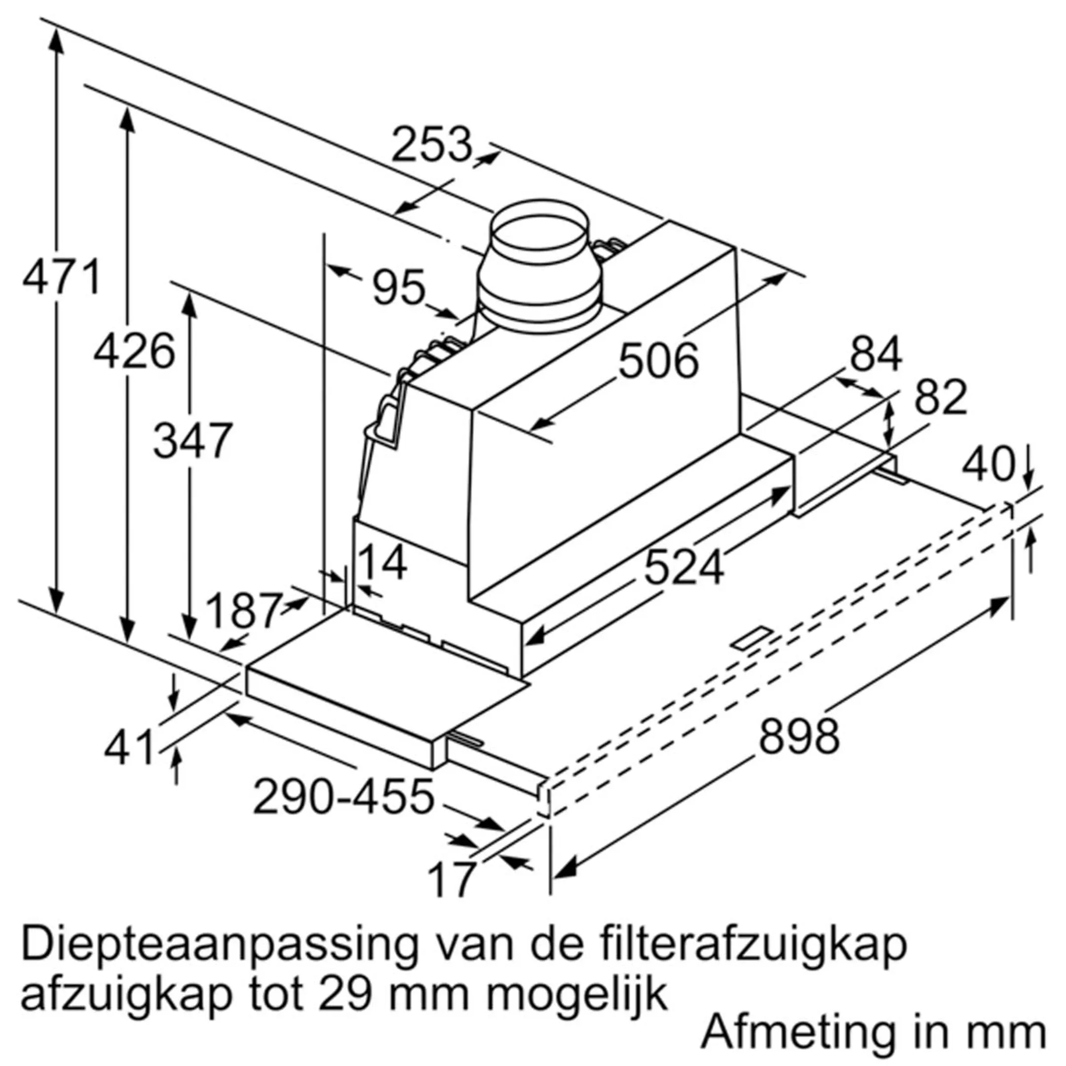 Bosch Telescopische dampkap DFS097A51 image