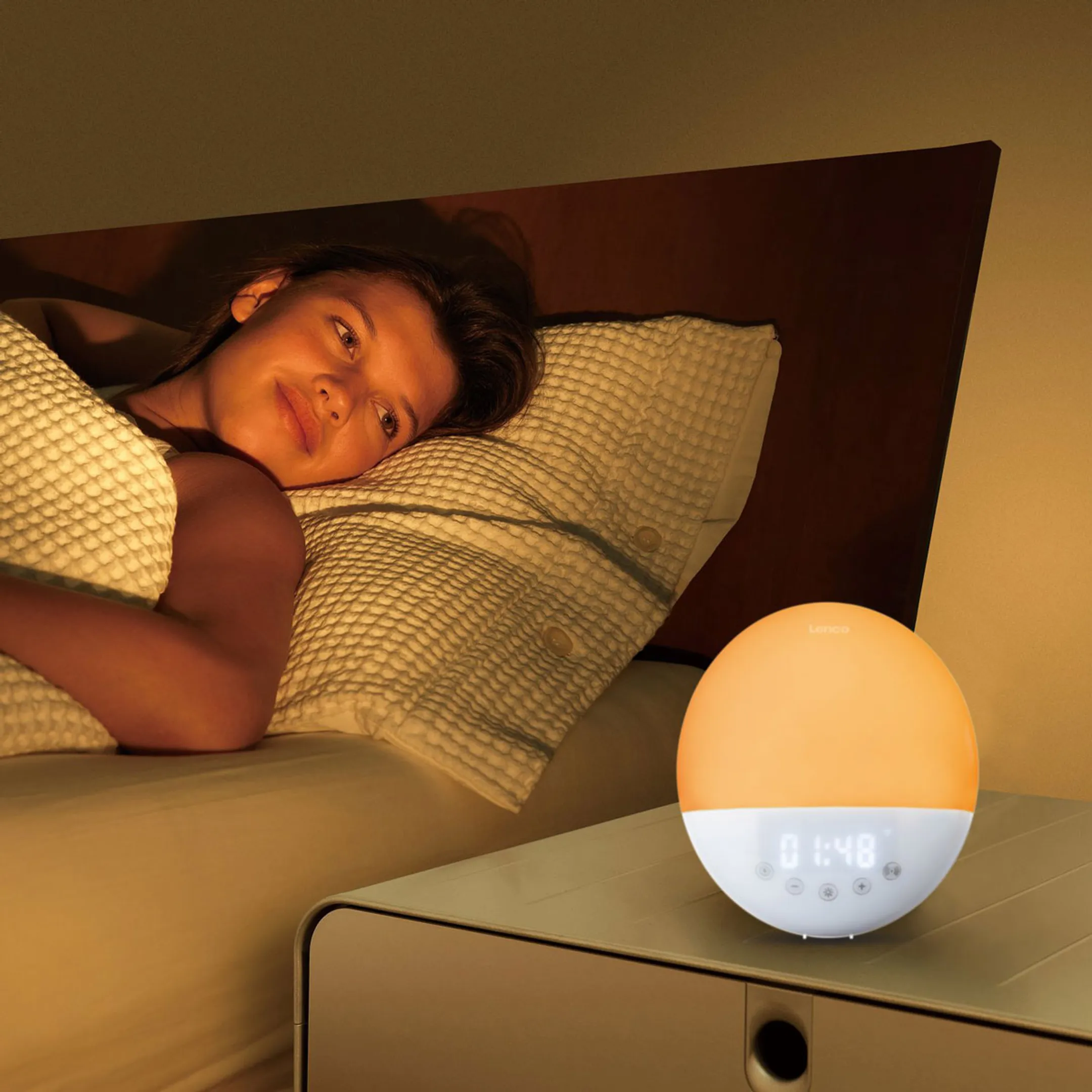 Lenco Radio réveil wake up light - CRW-110WH image