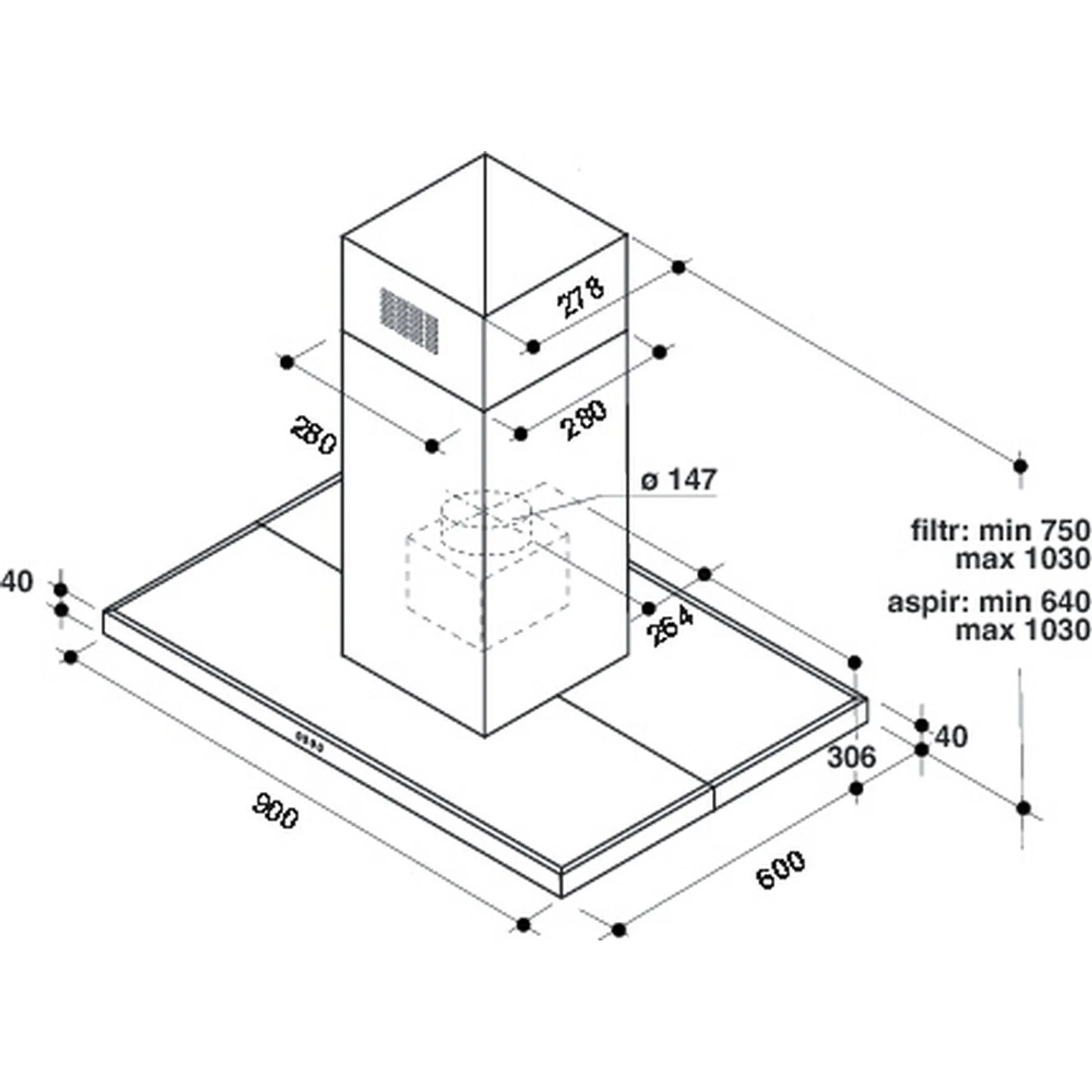 Whirlpool Eilanddampkap WIB93LMX image