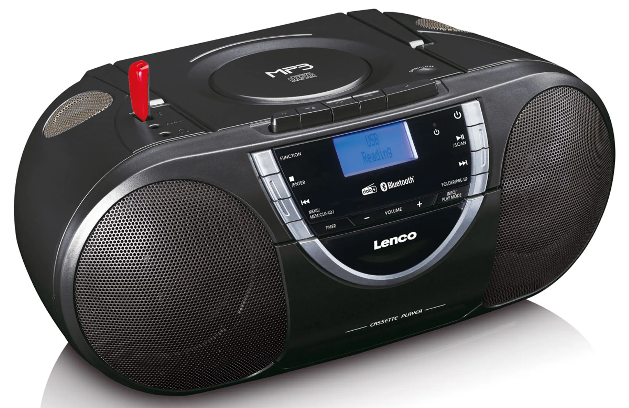 Lenco Radio DAB+ portable avec lecteur CD et cassette - SCD-6900BK - Noir image