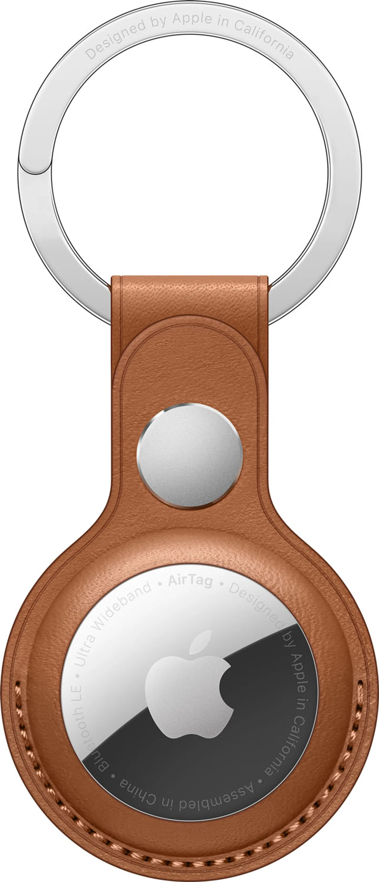 Apple AirTag Leather Key Ring Saddle Brown in huis Krëfel