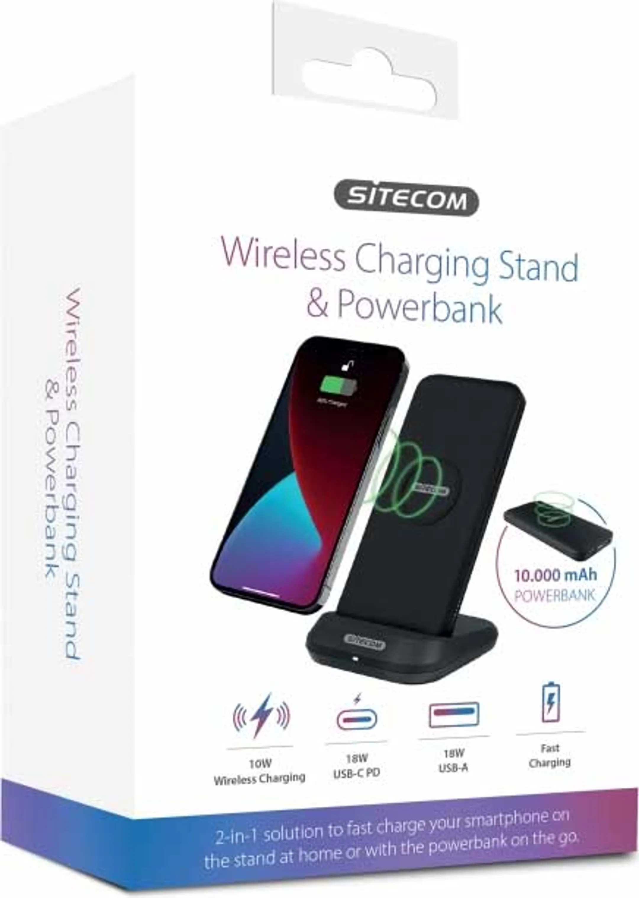 Sitecom Draadloos oplaadstation met 10.000 mAh powerbank image