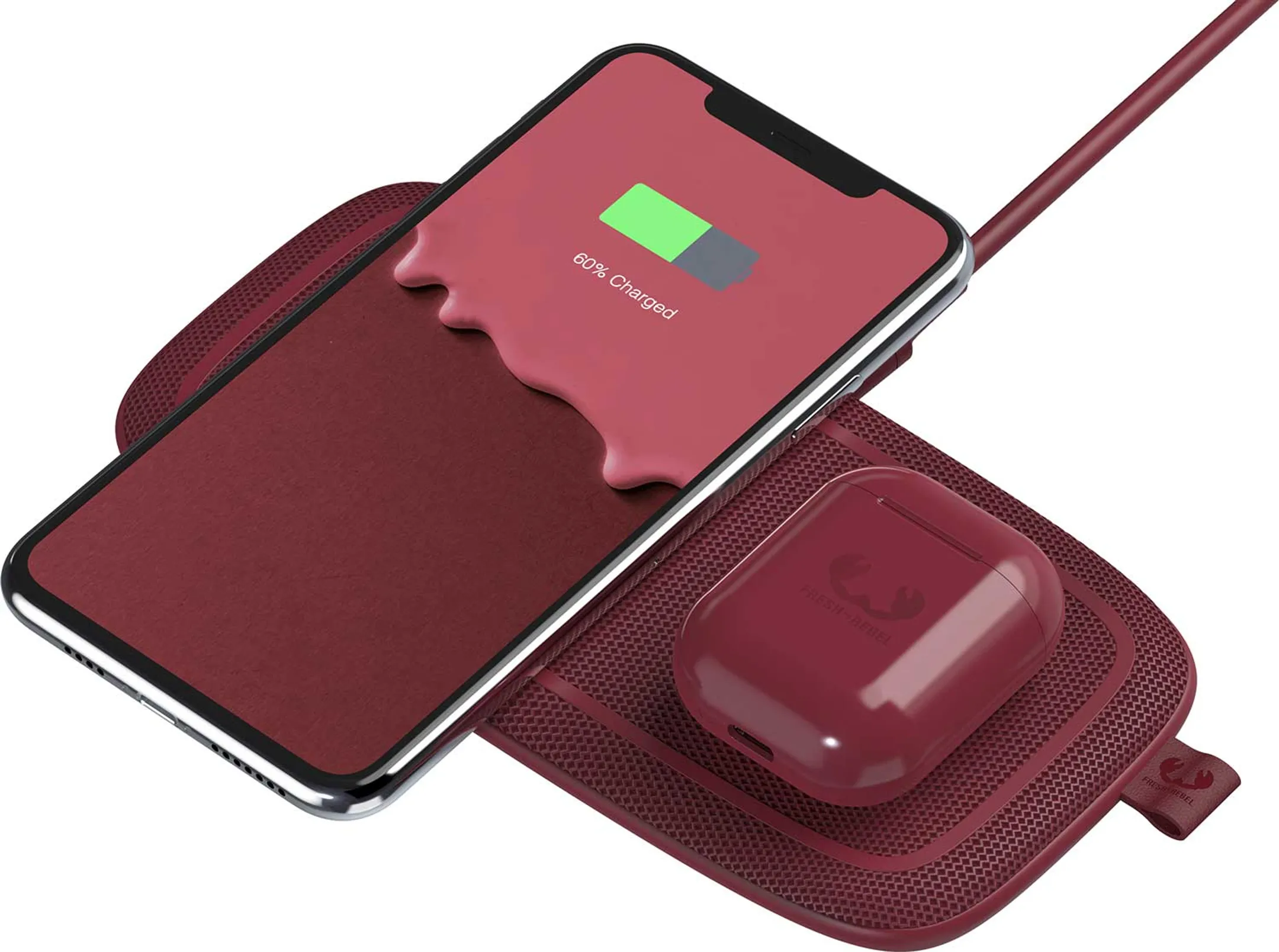 Fresh 'n Rebel Base Duo chargeur sans fil - 30 W - Ruby Red image