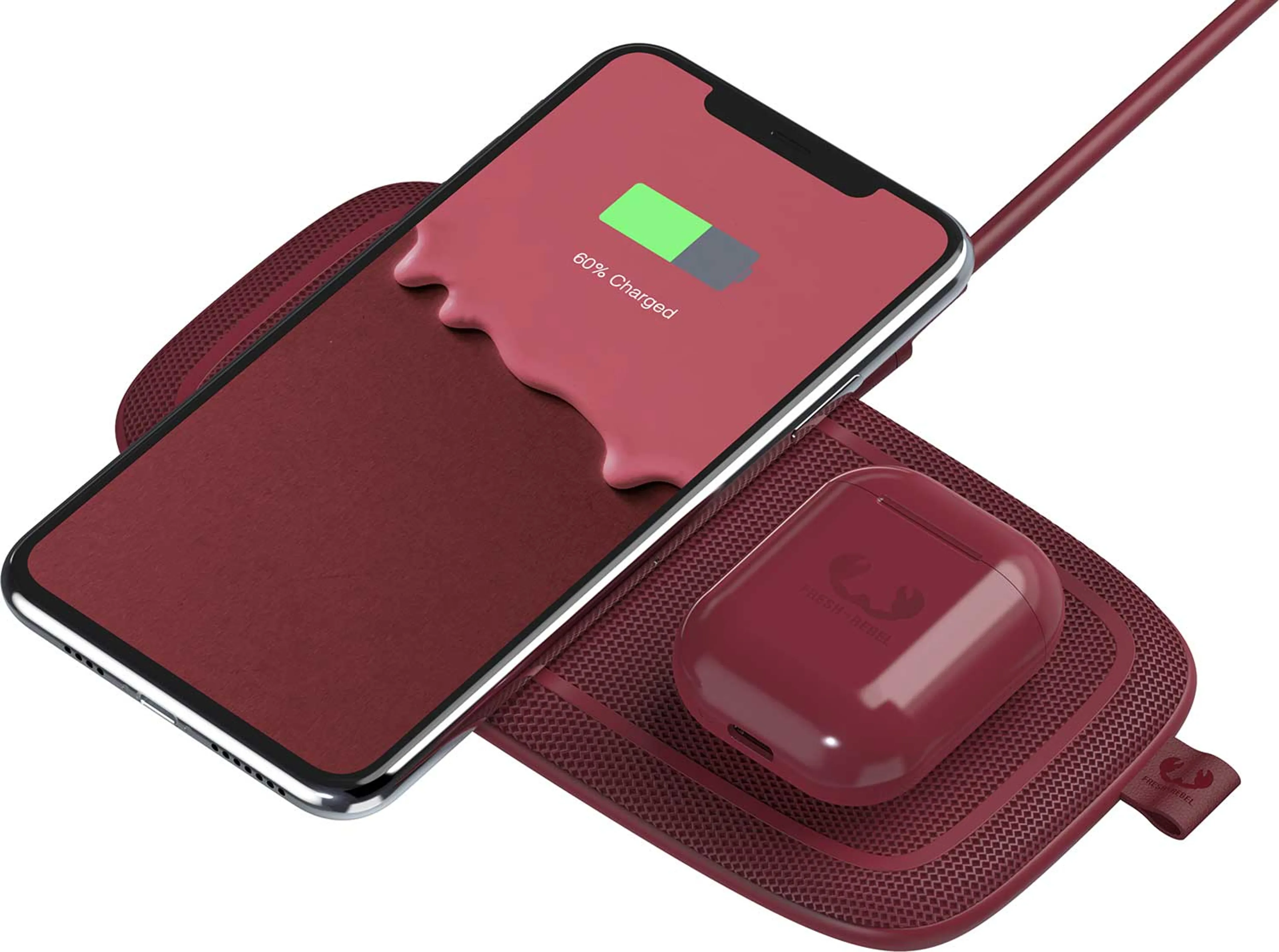 Fresh 'n Rebel Base Duo chargeur sans fil - 30 W - Ruby Red image