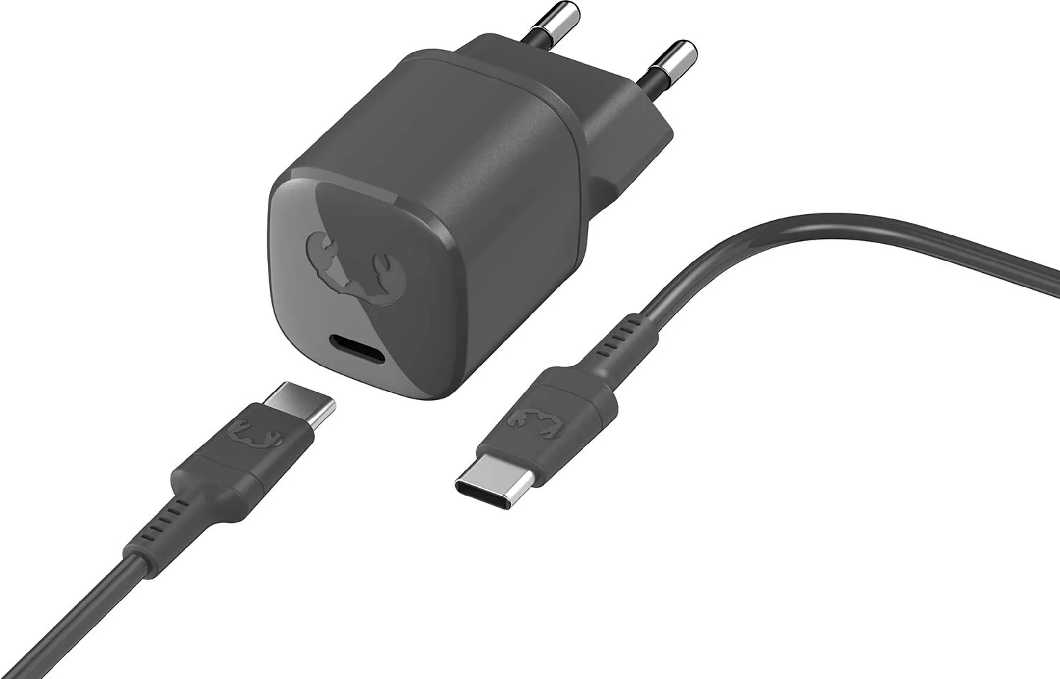Fresh 'n Rebel Chargeur USB C mini 18 W avec câble USB C - 1,5 m. Storm Grey image