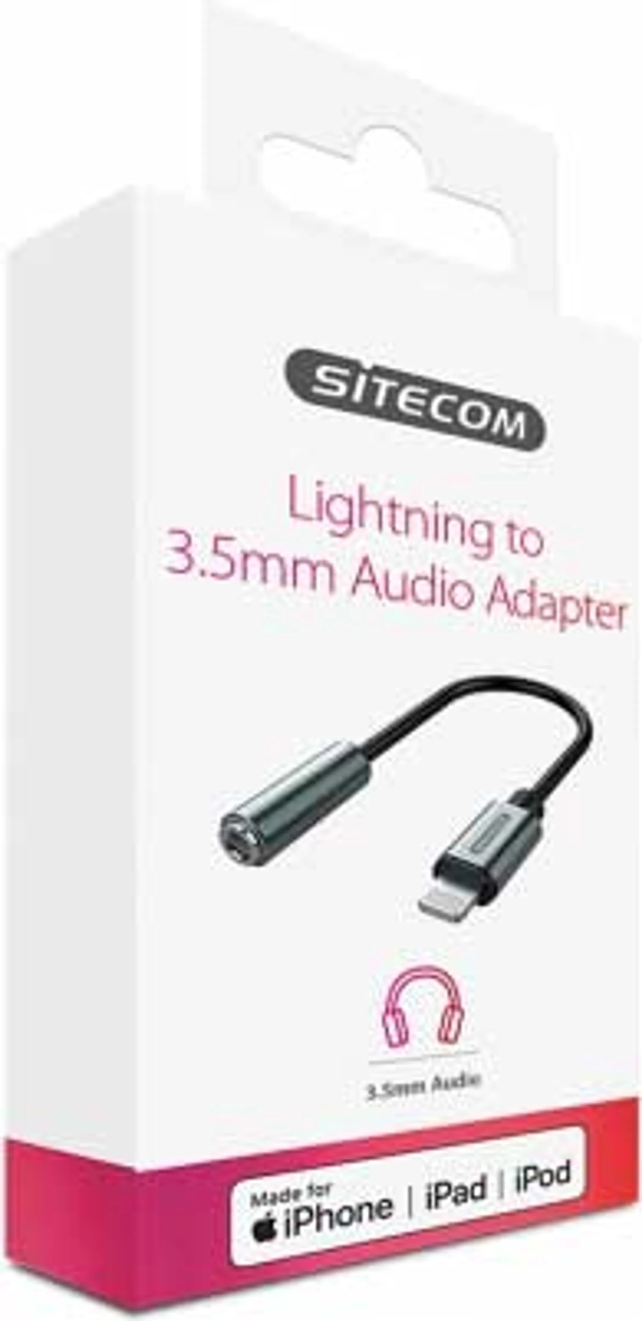 Sitecom Adaptateur mini jack (3,5 mm, Female) vers Lightning  - 10 cm image