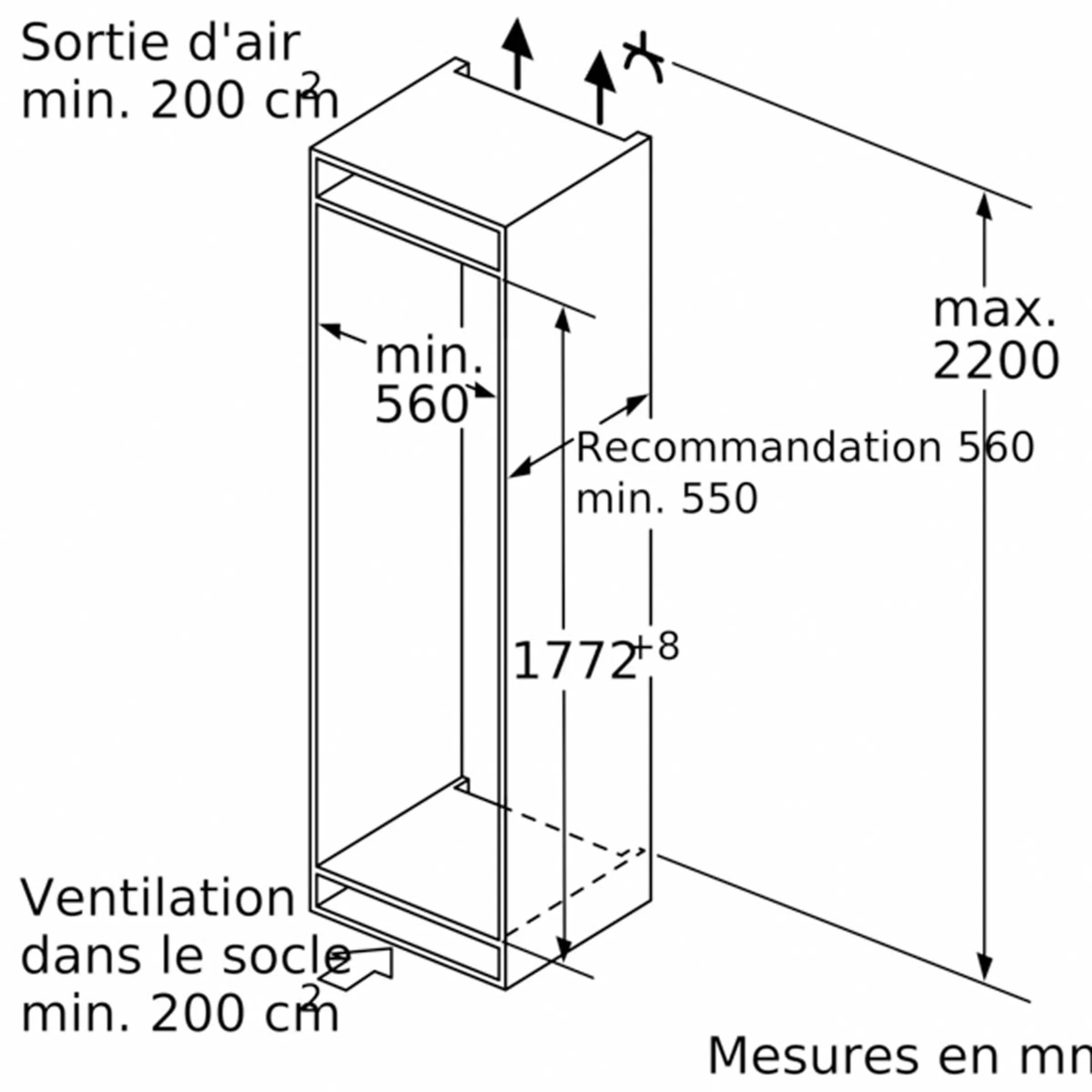Siemens Combi frigo-congélateur encastrable KI86SHDD0 image
