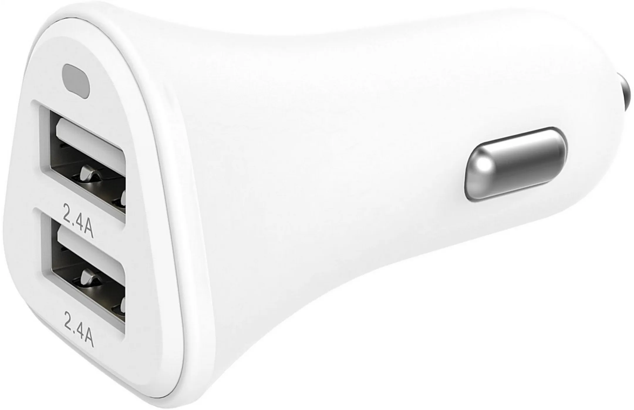 Double chargeur allume-cigare  USB A 2,4 A - Blanc