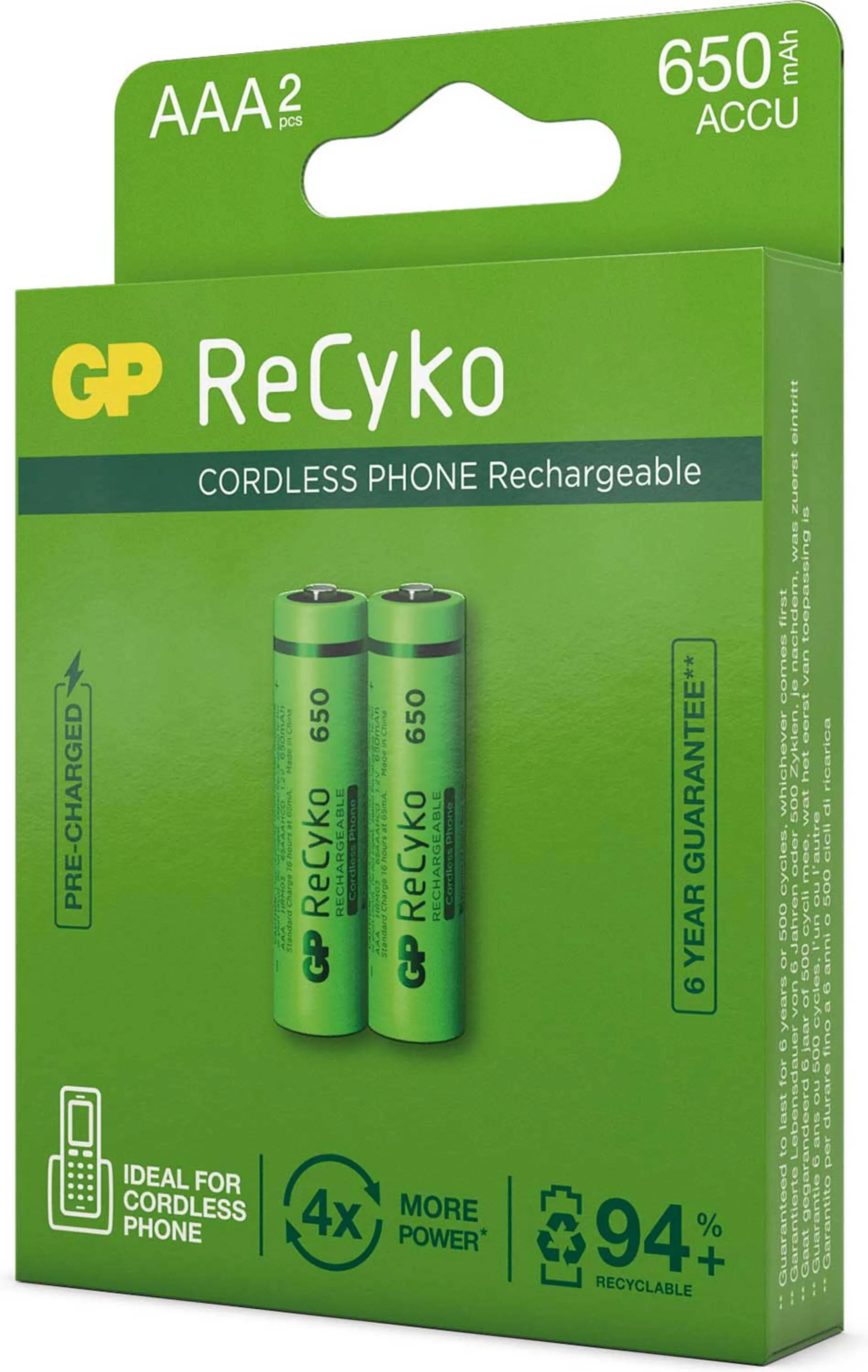 ReCyko Everyday herlaadbare batterijen - 2x AAA - 650 mAh