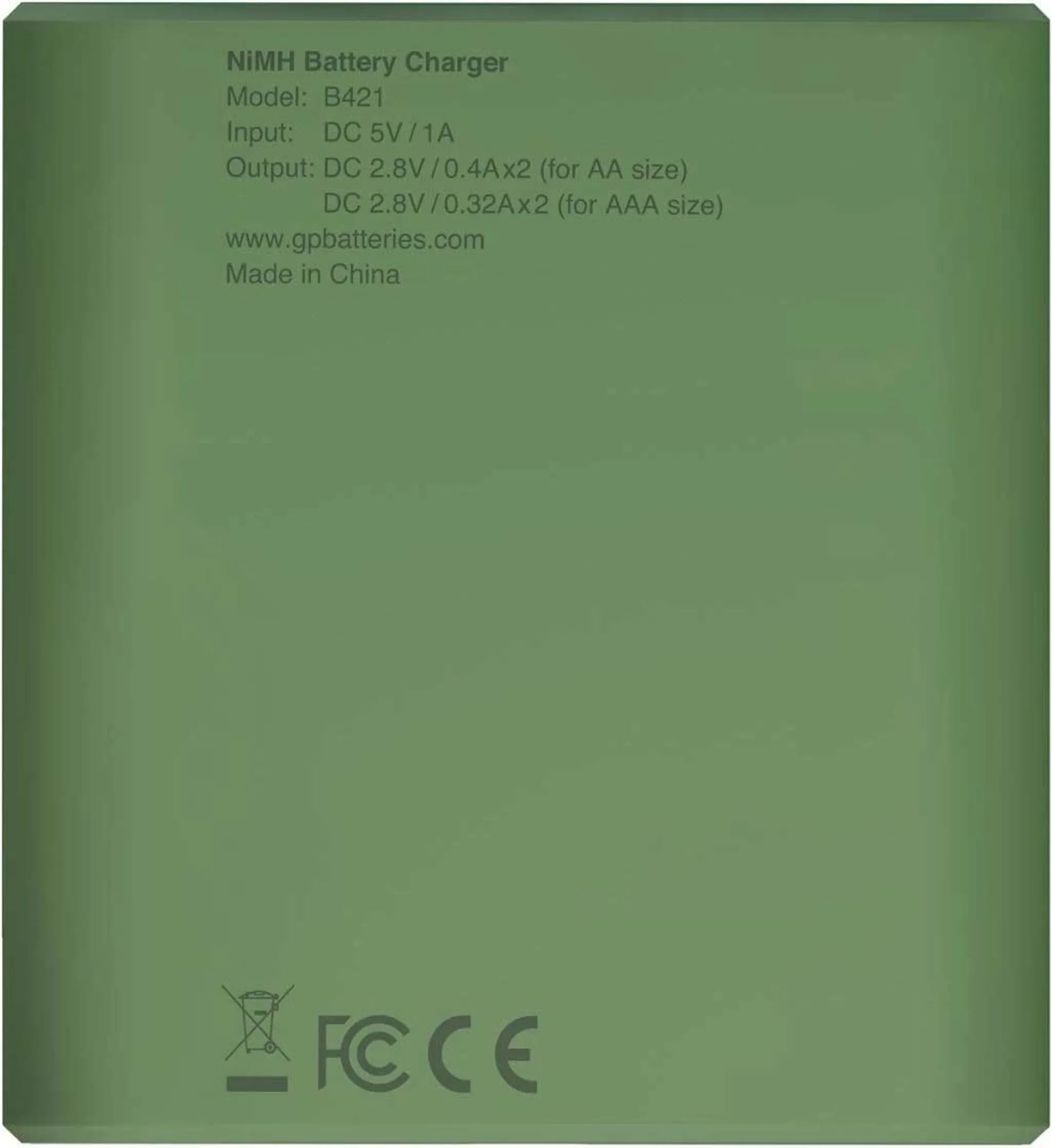 GP B421 USB batterijlader + 4x AA - 2.100 mAh image