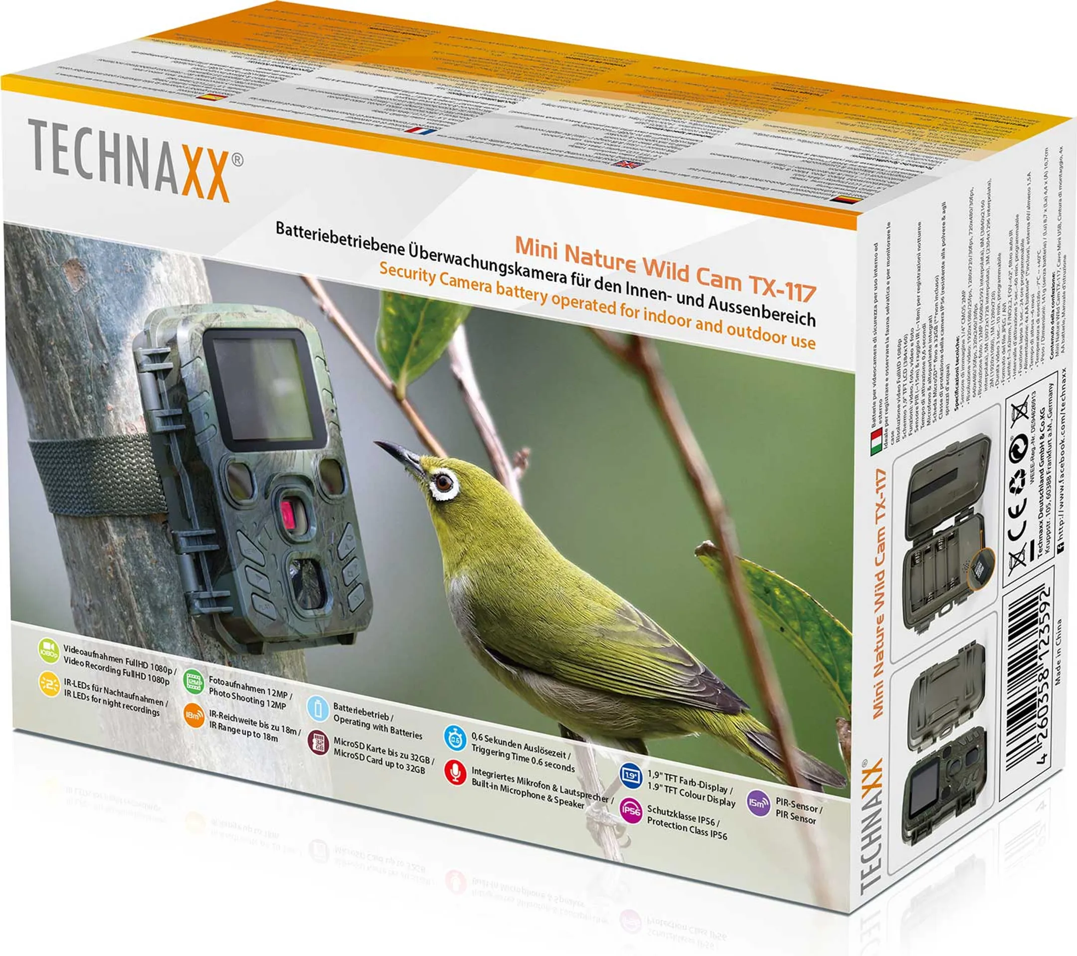 Technaxx Mini outdoorcamera 2 MP Full HD TX-117 image