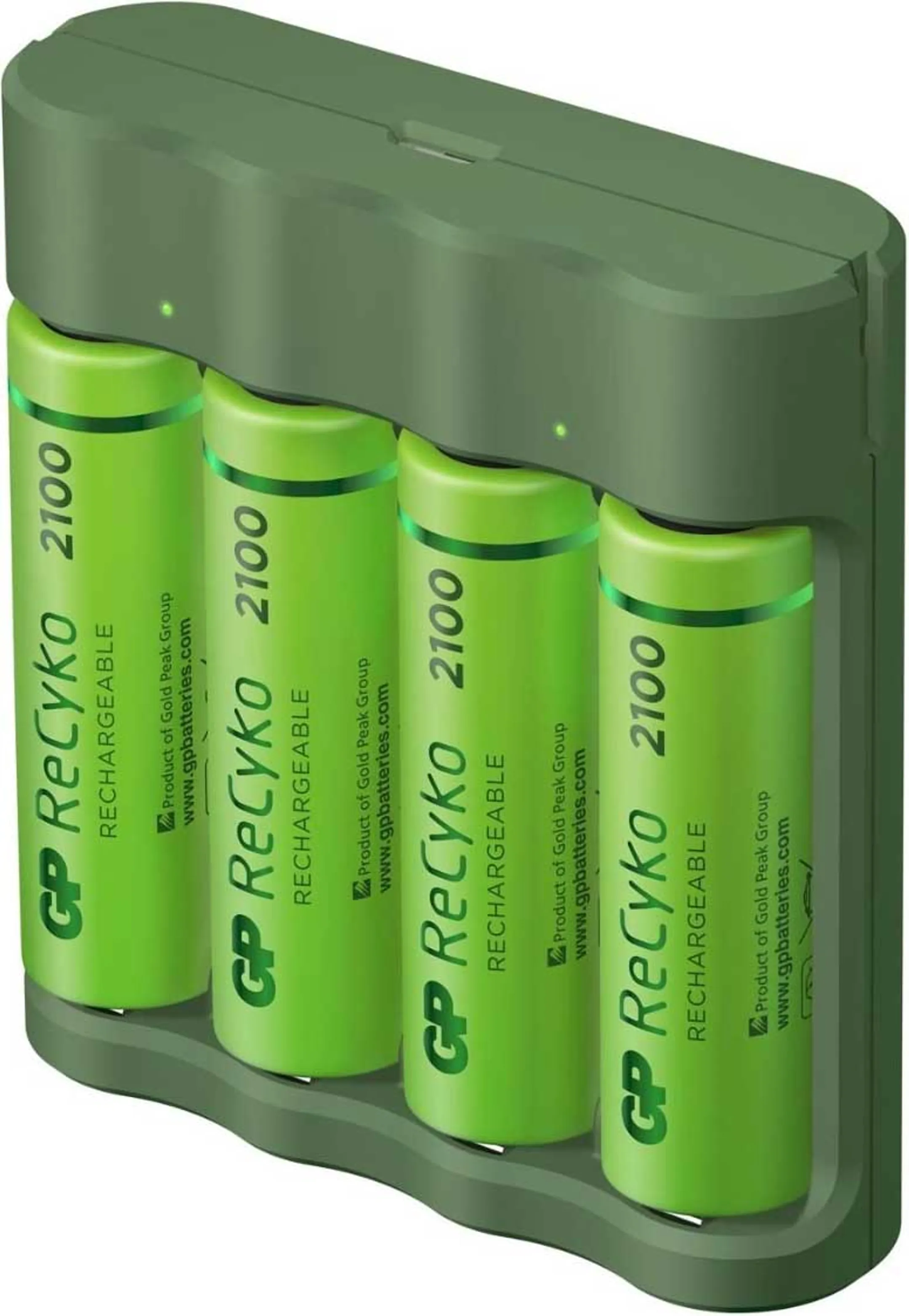 GP B421 USB batterijlader + 4x AA - 2.100 mAh image