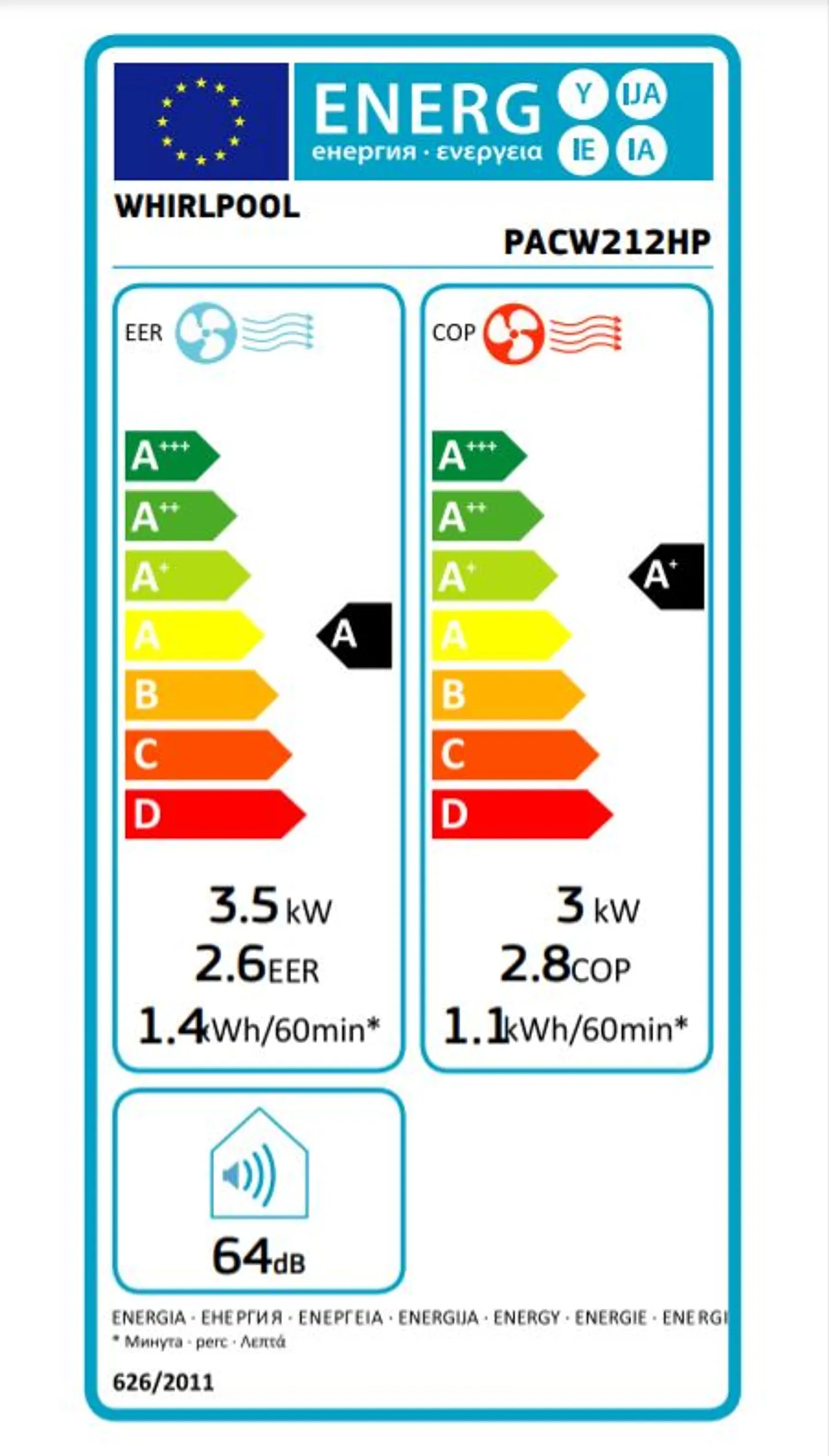 Whirlpool Mobiele airco PACW212HP Bestel nu, in huis