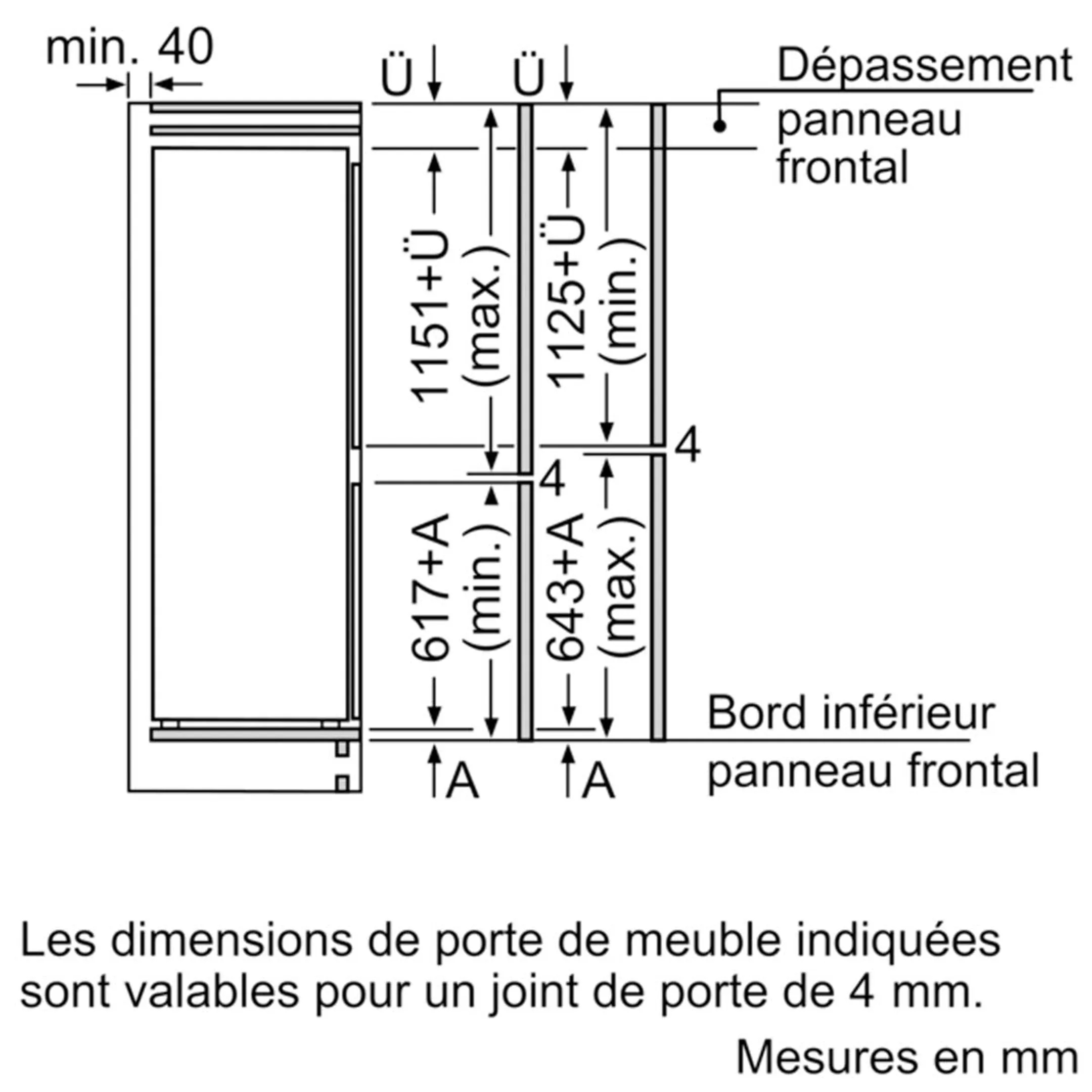 Siemens Combi frigo-congélateur encastrable KI87VVFE1 image