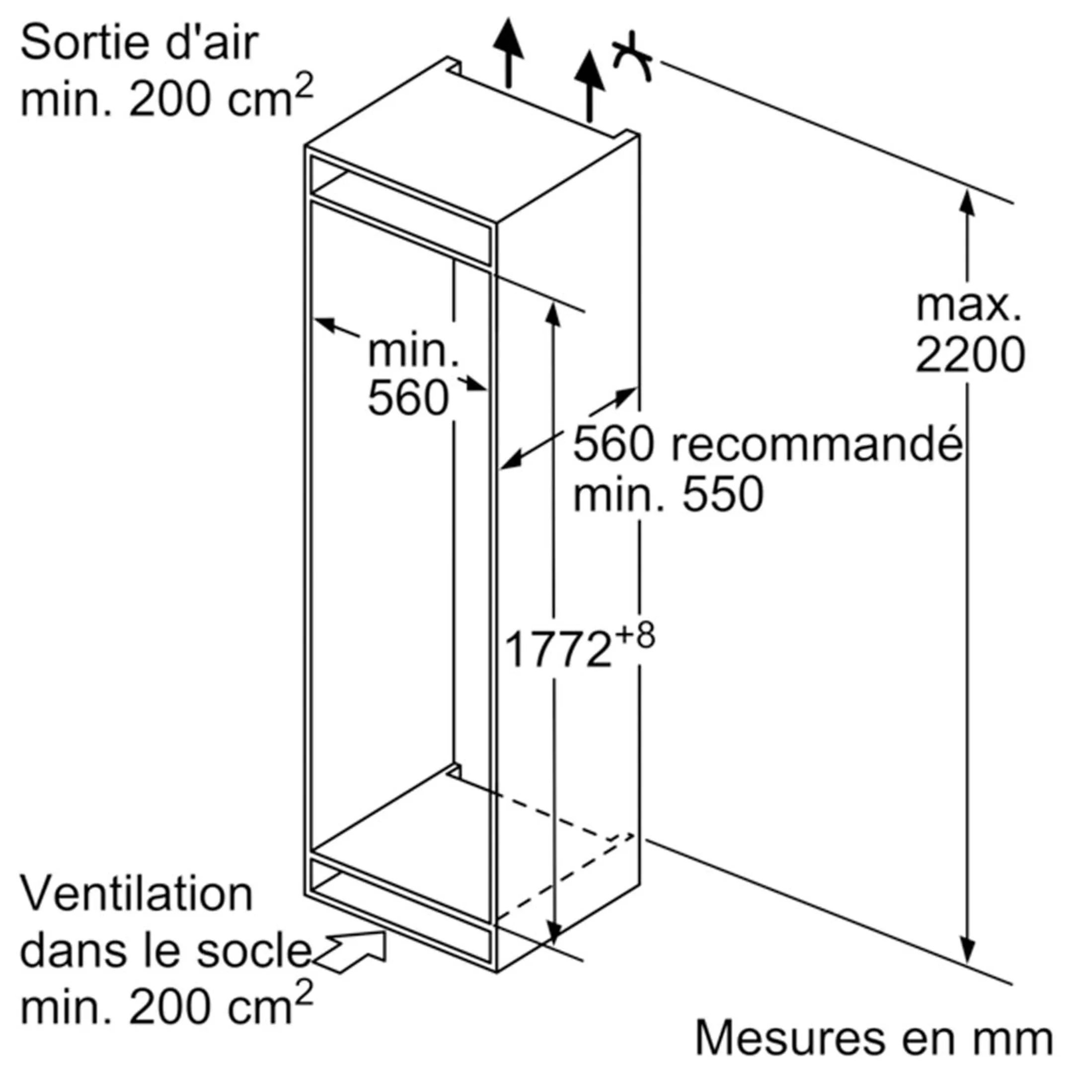 Siemens Combi frigo-congélateur encastrable KI87VVFE1 image