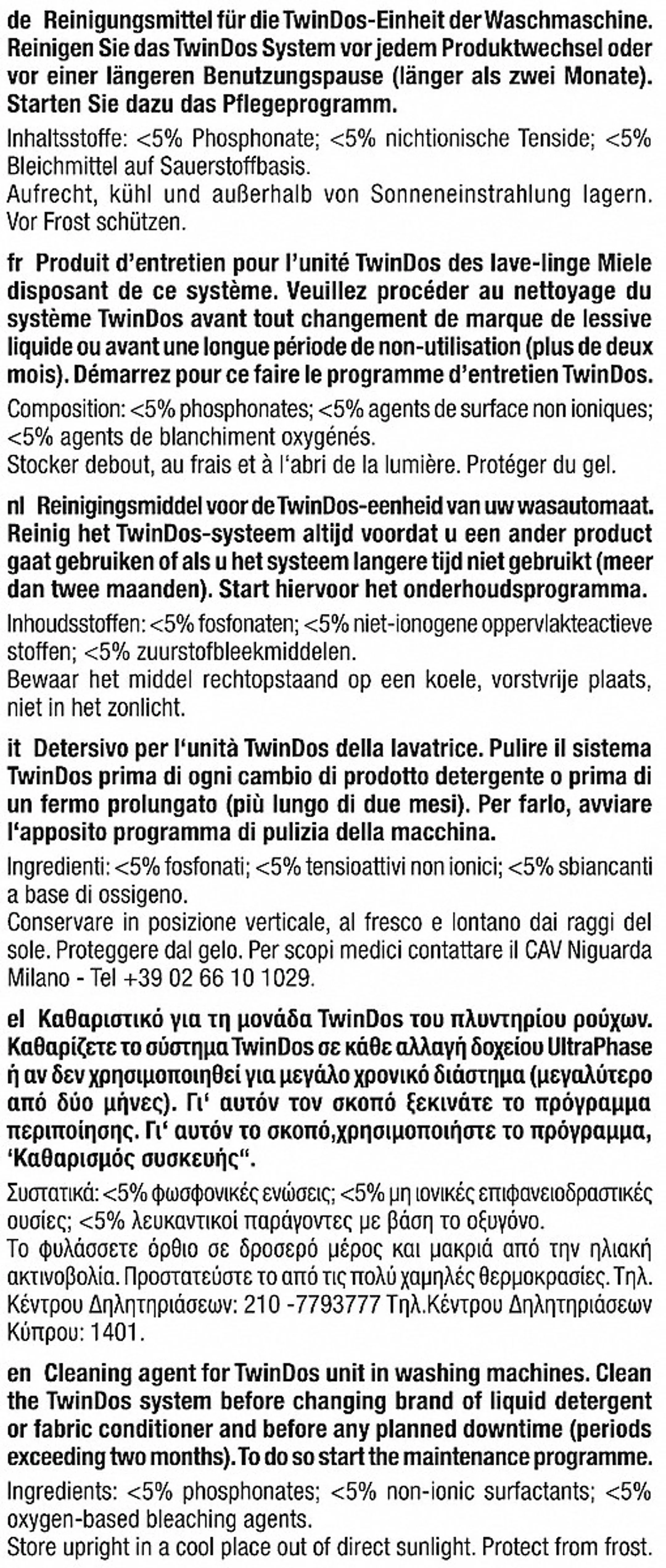 Miele TwinDos Care reinigingsmiddel GP TDC 141 L image