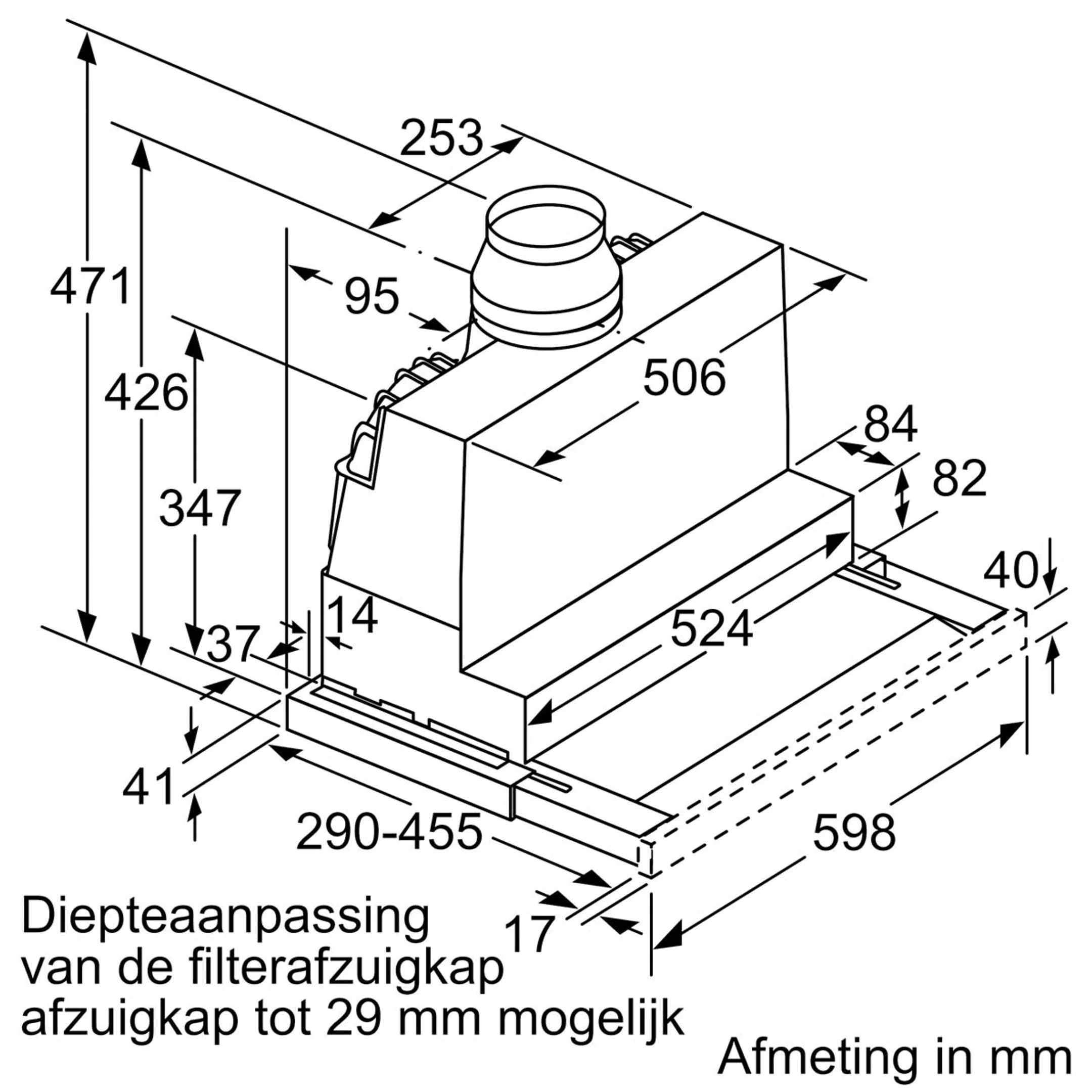 Bosch Telescopische dampkap DFS067A51 image