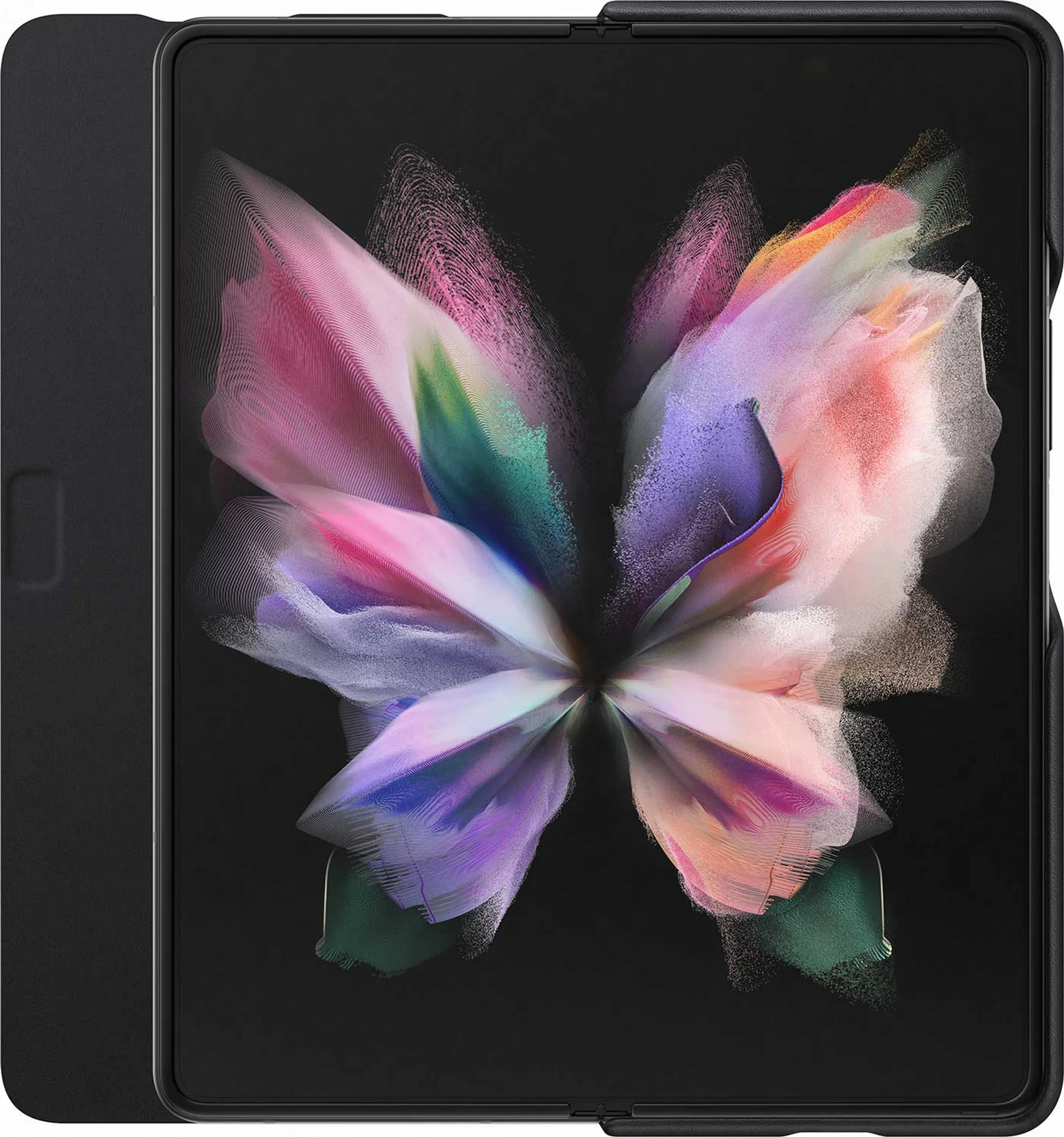 Leather flipcover voor Galaxy Z Fold3 5G - Black