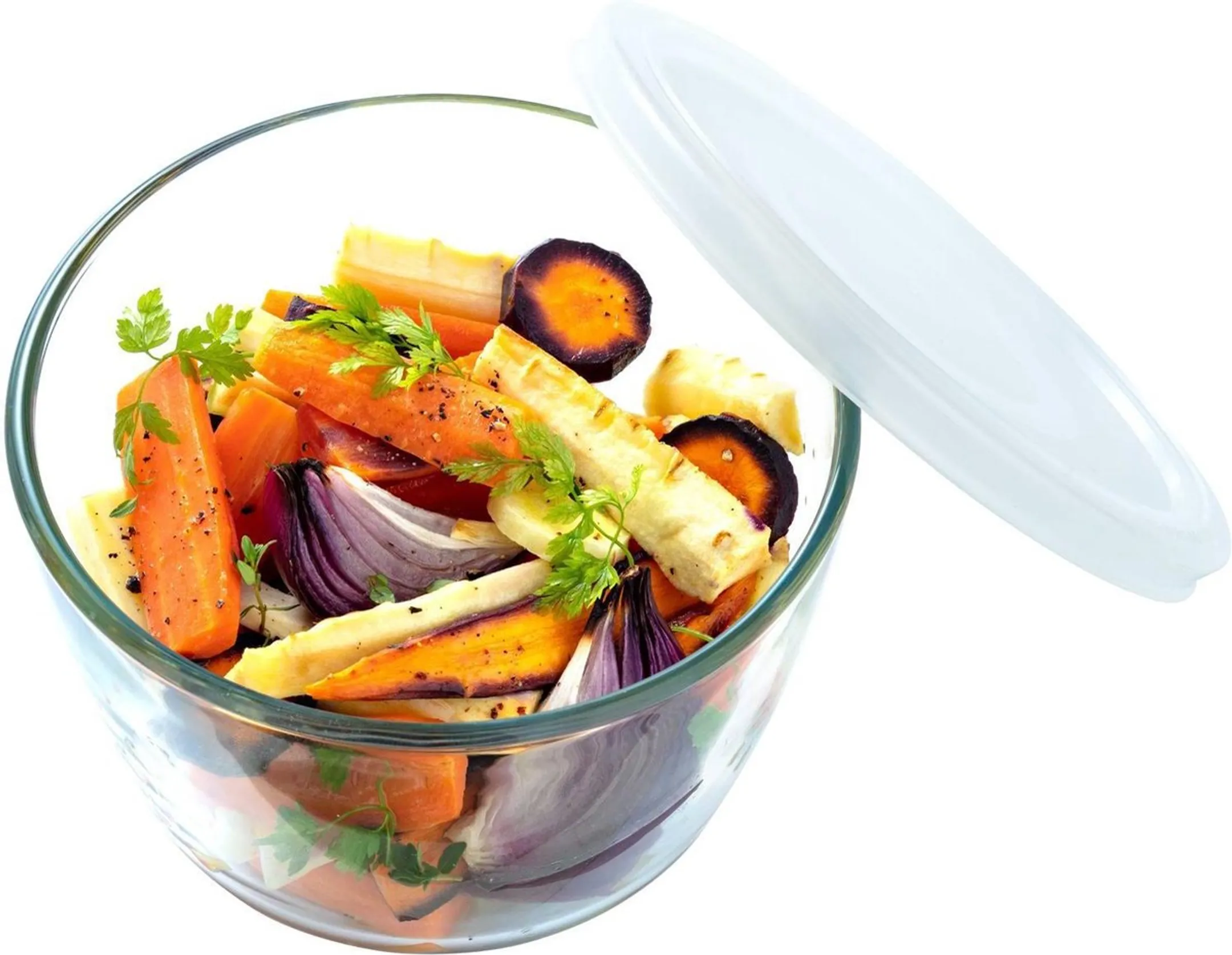 Pyrex Plat Rond en Verre avec Couvercle Plastique Cook & Freeze 0,6l - 12cm image