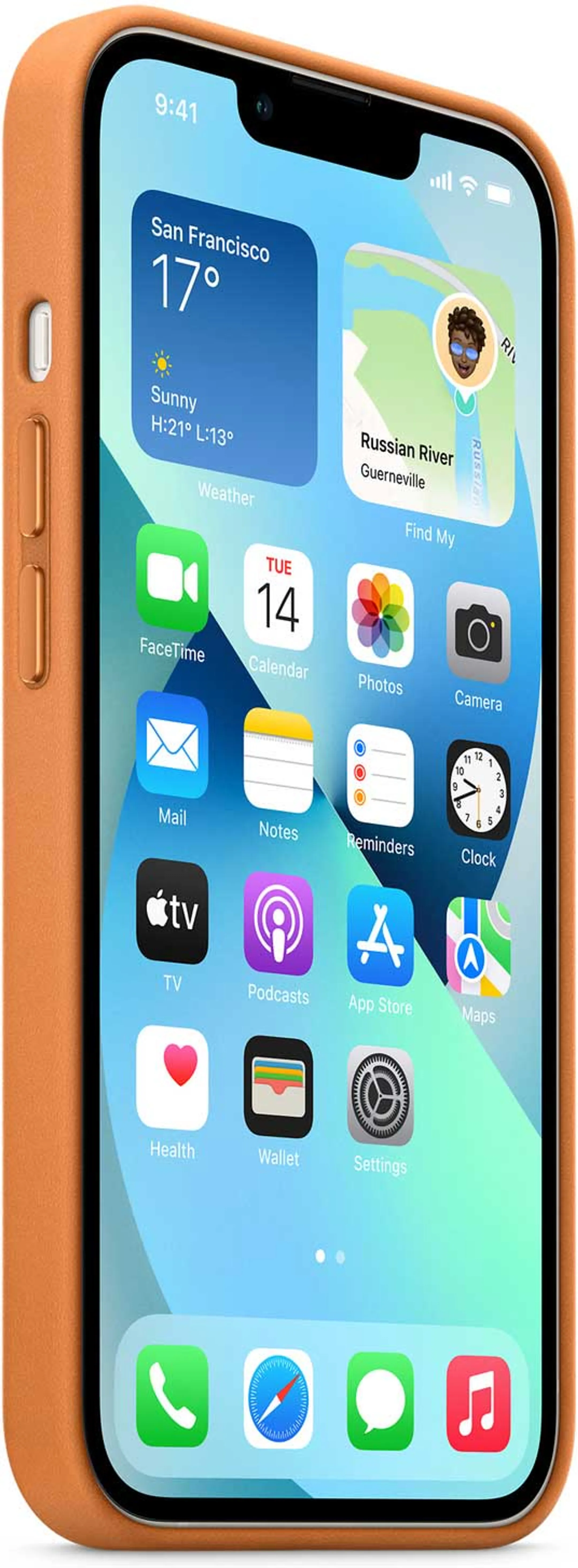 Apple Leren hoesje met MagSafe voor iPhone 13 mini - Goudbruin image