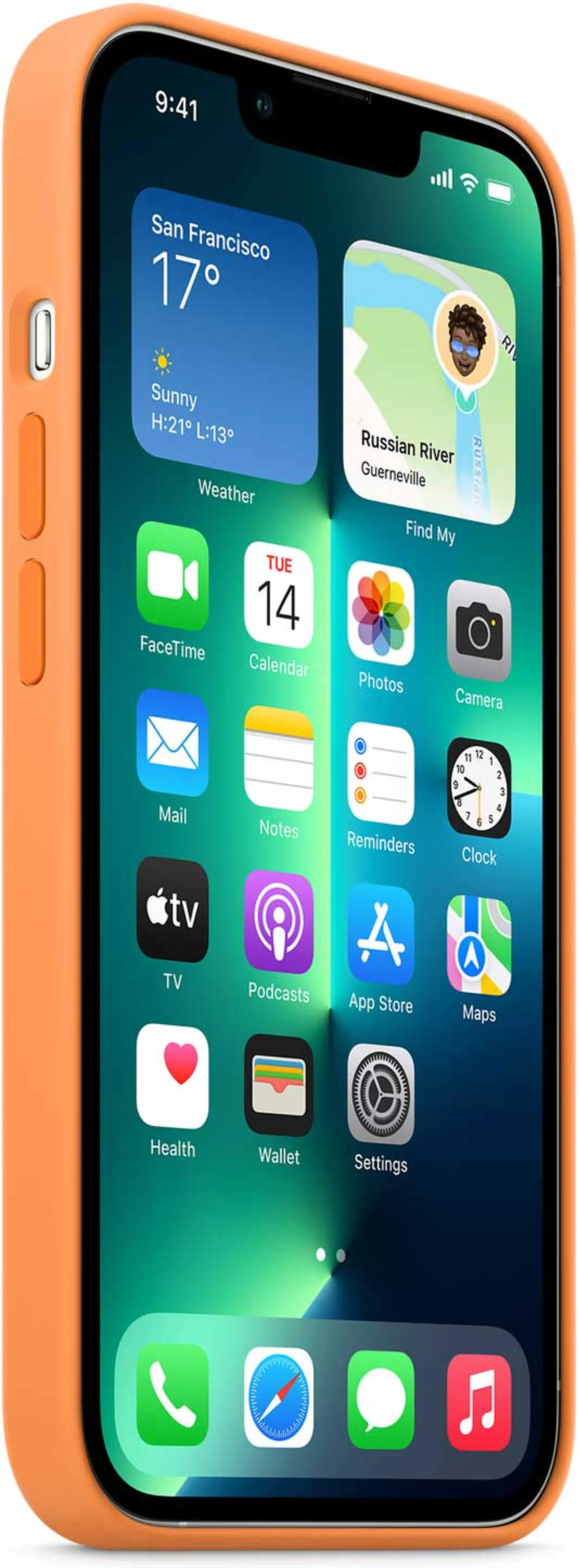 Apple Coque en silicone avec MagSafe pour iPhone 13 Pro Max - Orangé image