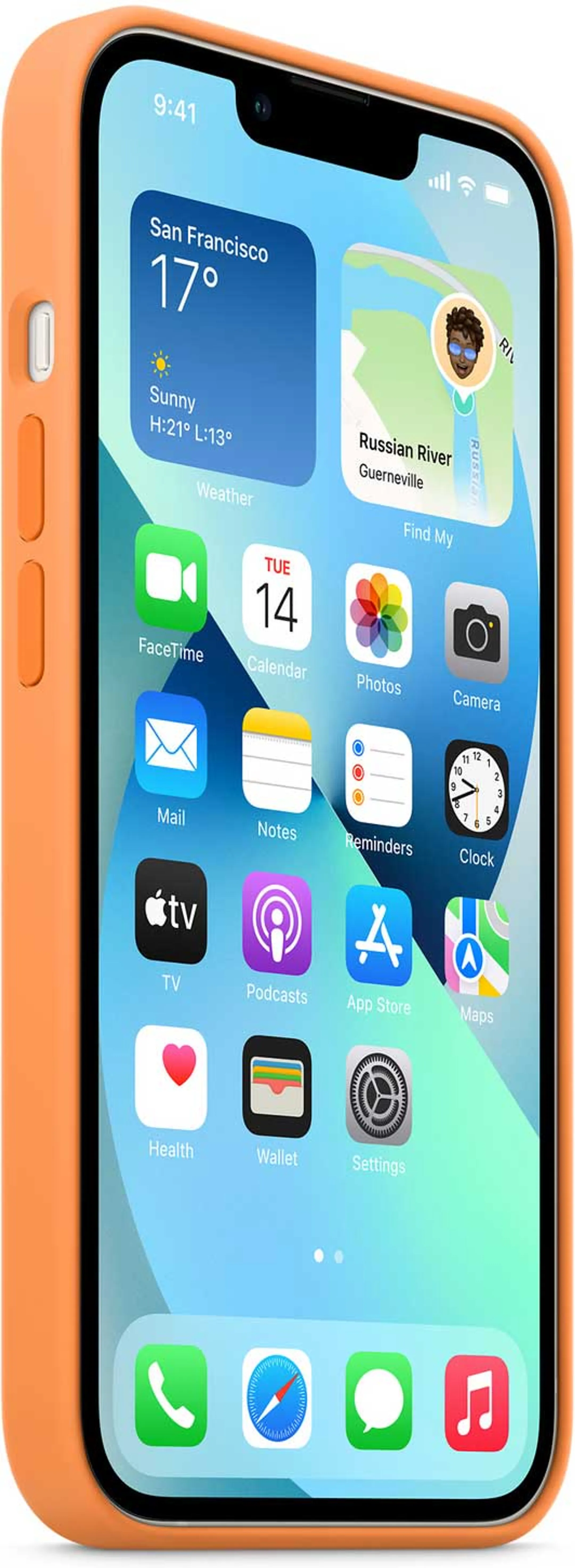 Apple Coque en silicone avec MagSafe pour iPhone 13 mini - Orangé image