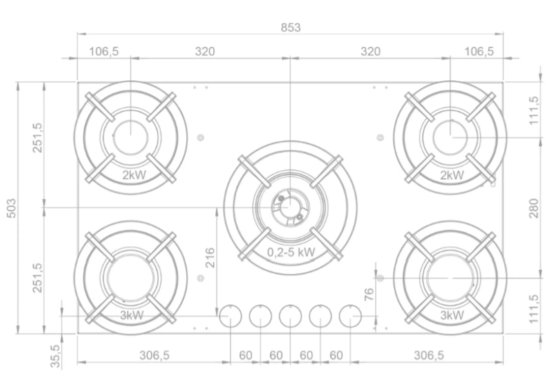 Taque au gaz Elbrus Top 56016