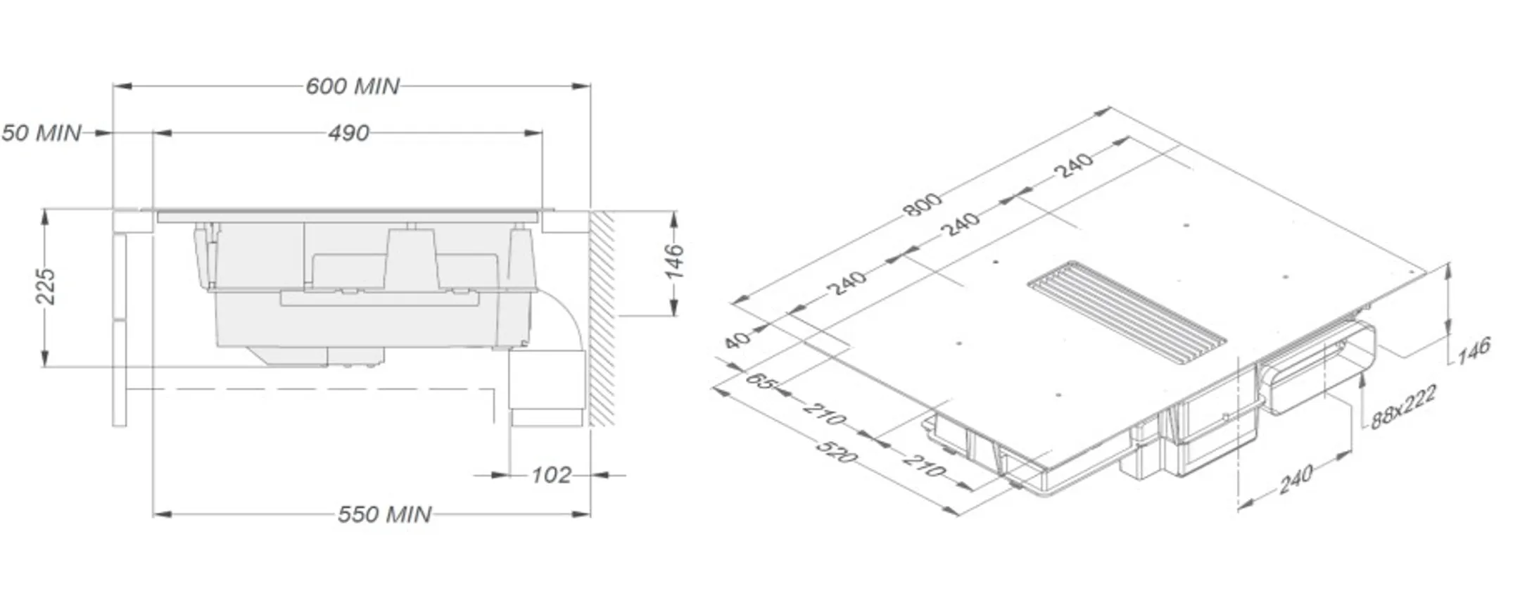 Kookplaat met dampkap Easy Pro 1851