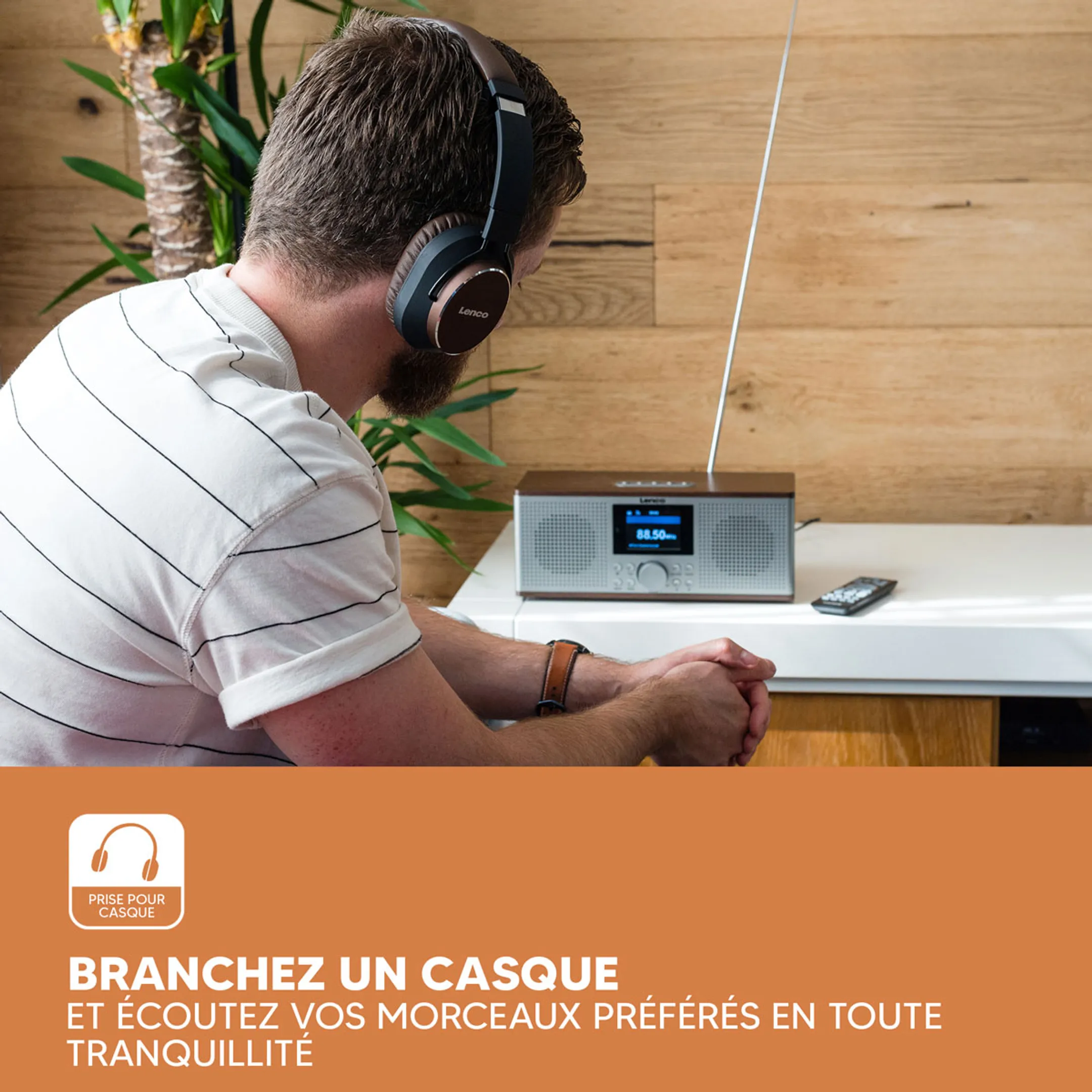 Lenco Internetradio met DAB+ - DIR-170 - Bruin image