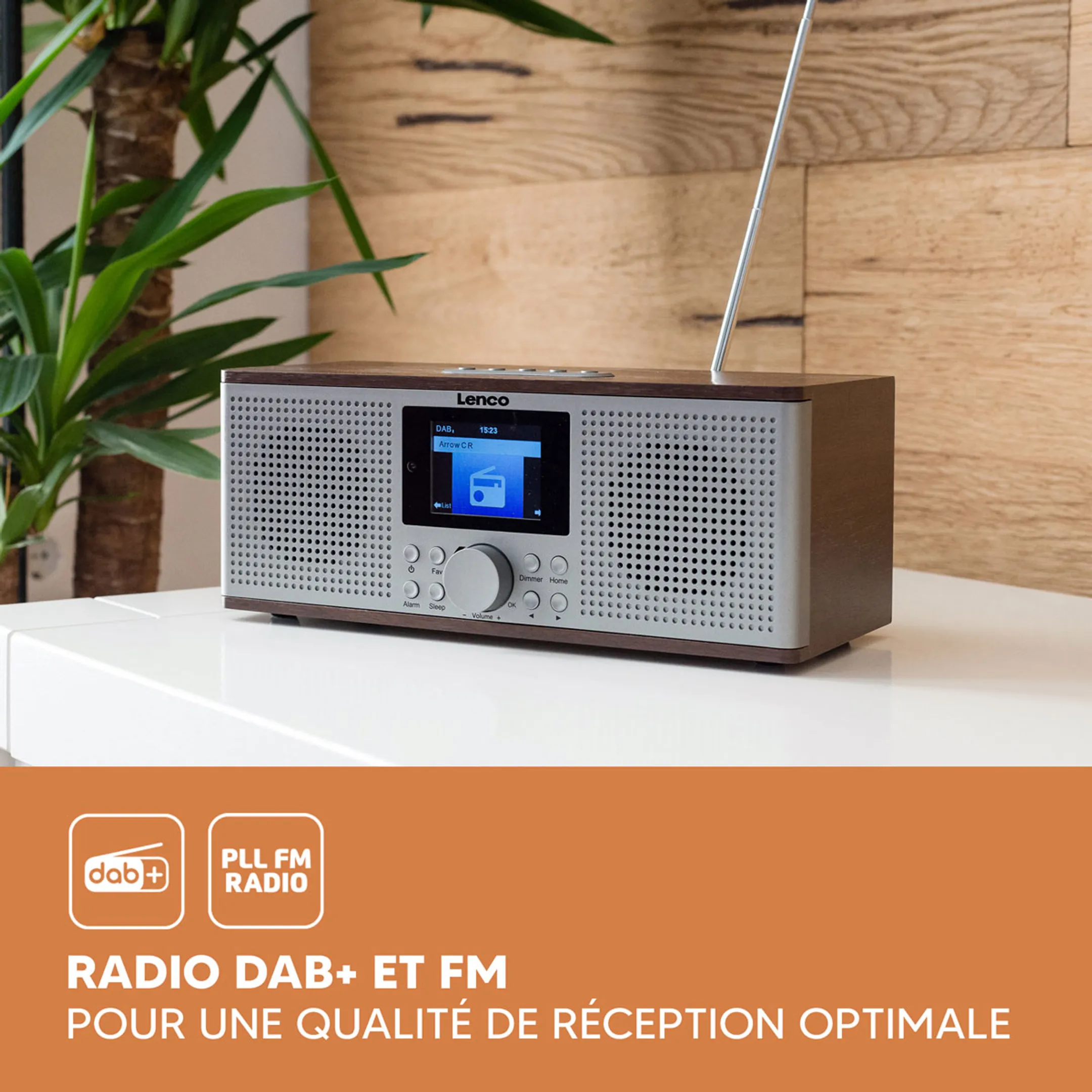 Lenco Internetradio met DAB+ - DIR-170 - Bruin image