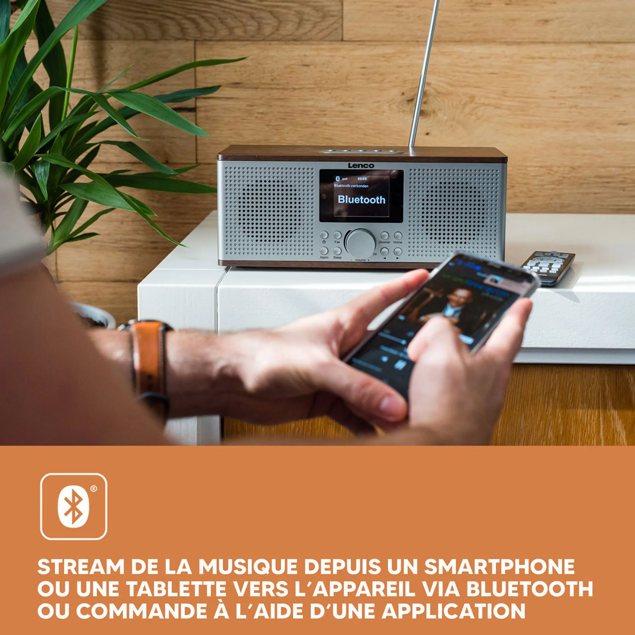 Lenco Internetradio met DAB+ - DIR-170 - Bruin image