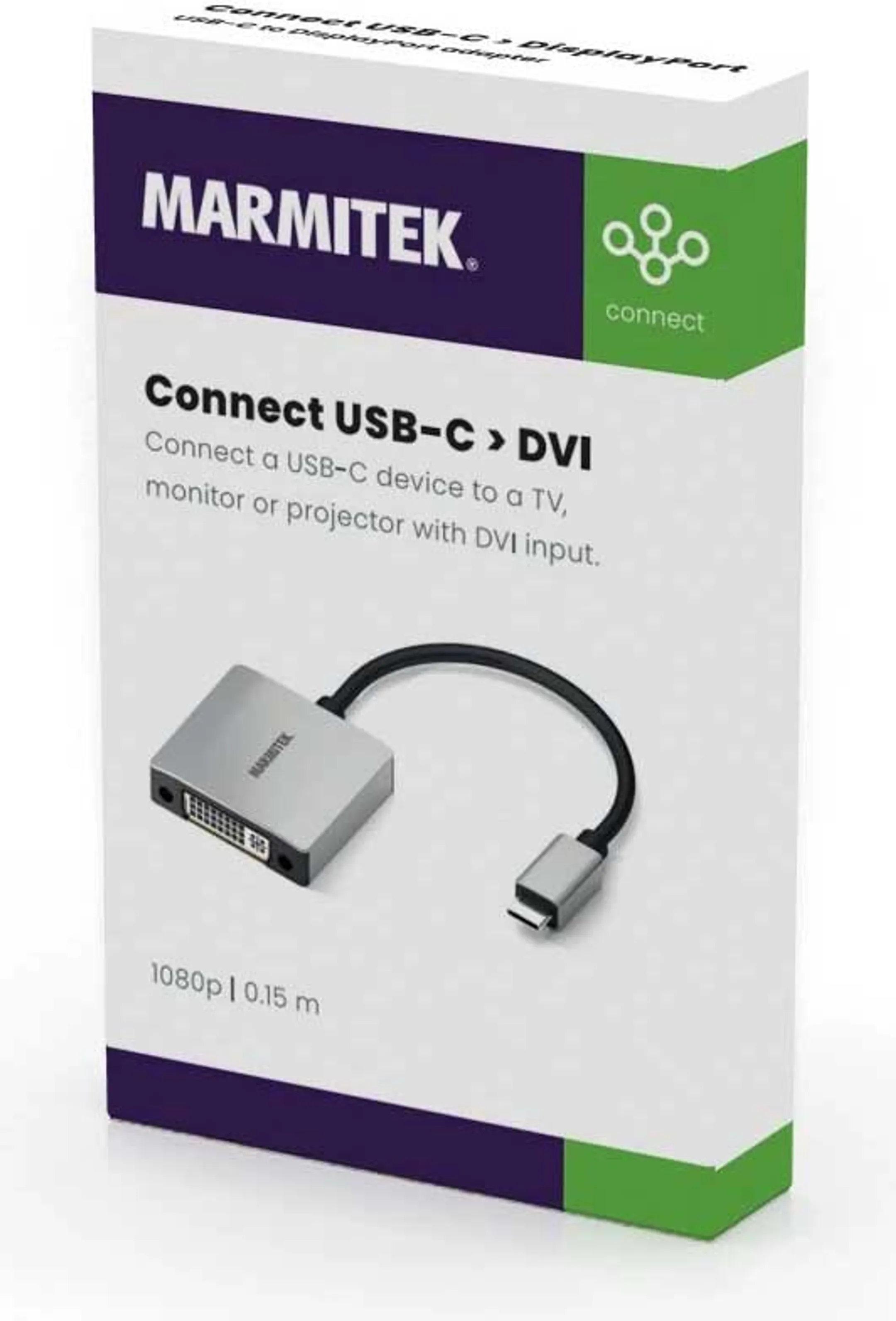 Marmitek DVI naar USB C-adapter Connect - 15 cm image
