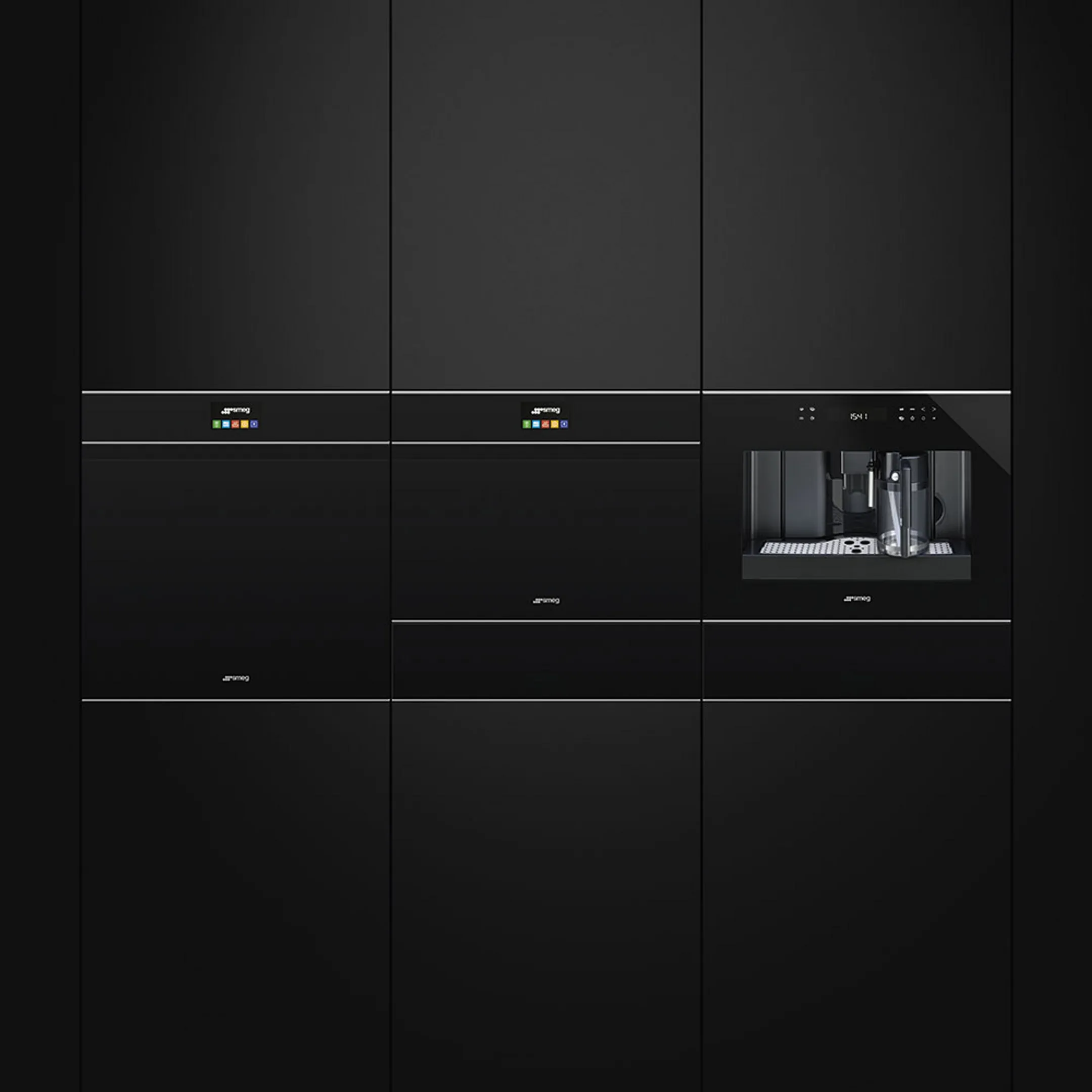Smeg Micro-ondes combi encastrable SF4604PMCNX image
