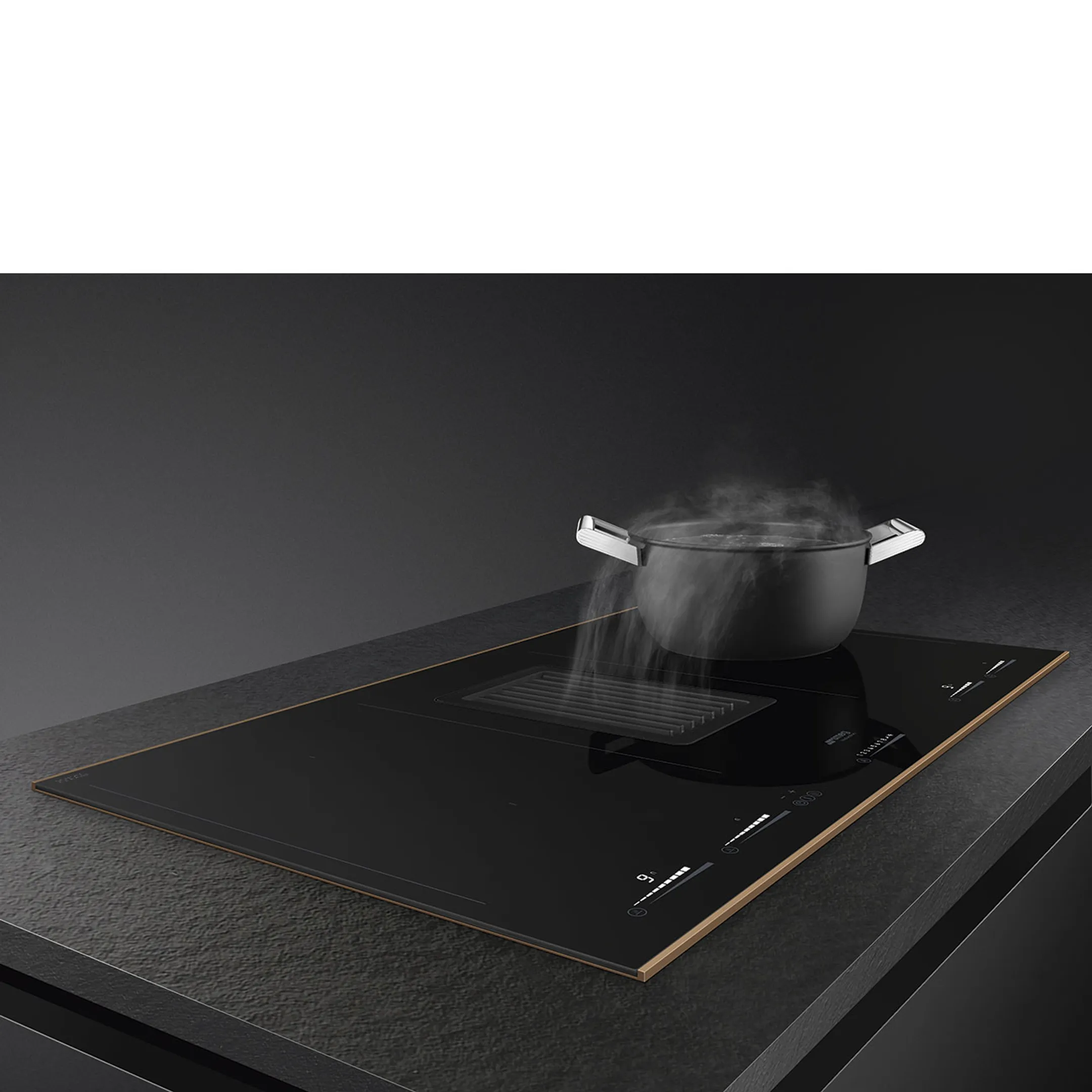 Smeg Taque avec hotte intégrée HOBD682R1 image