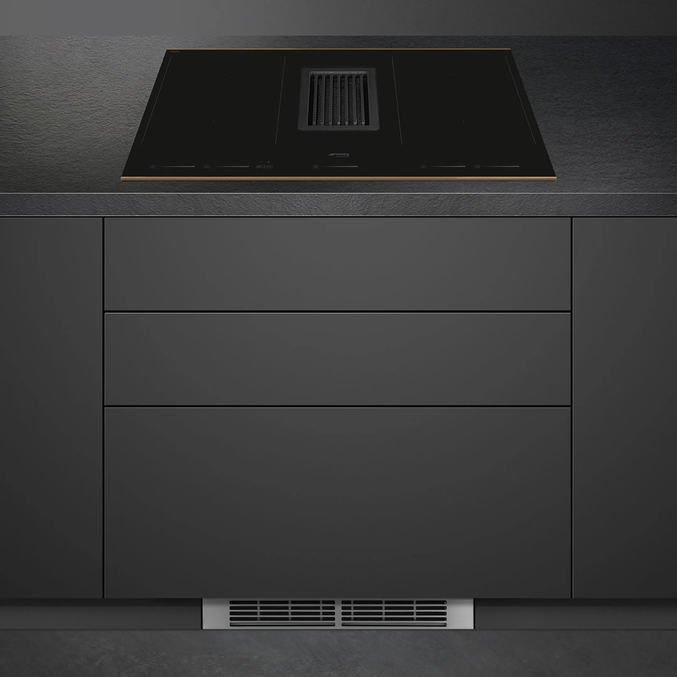 Smeg Taque avec hotte intégrée HOBD682R1 image
