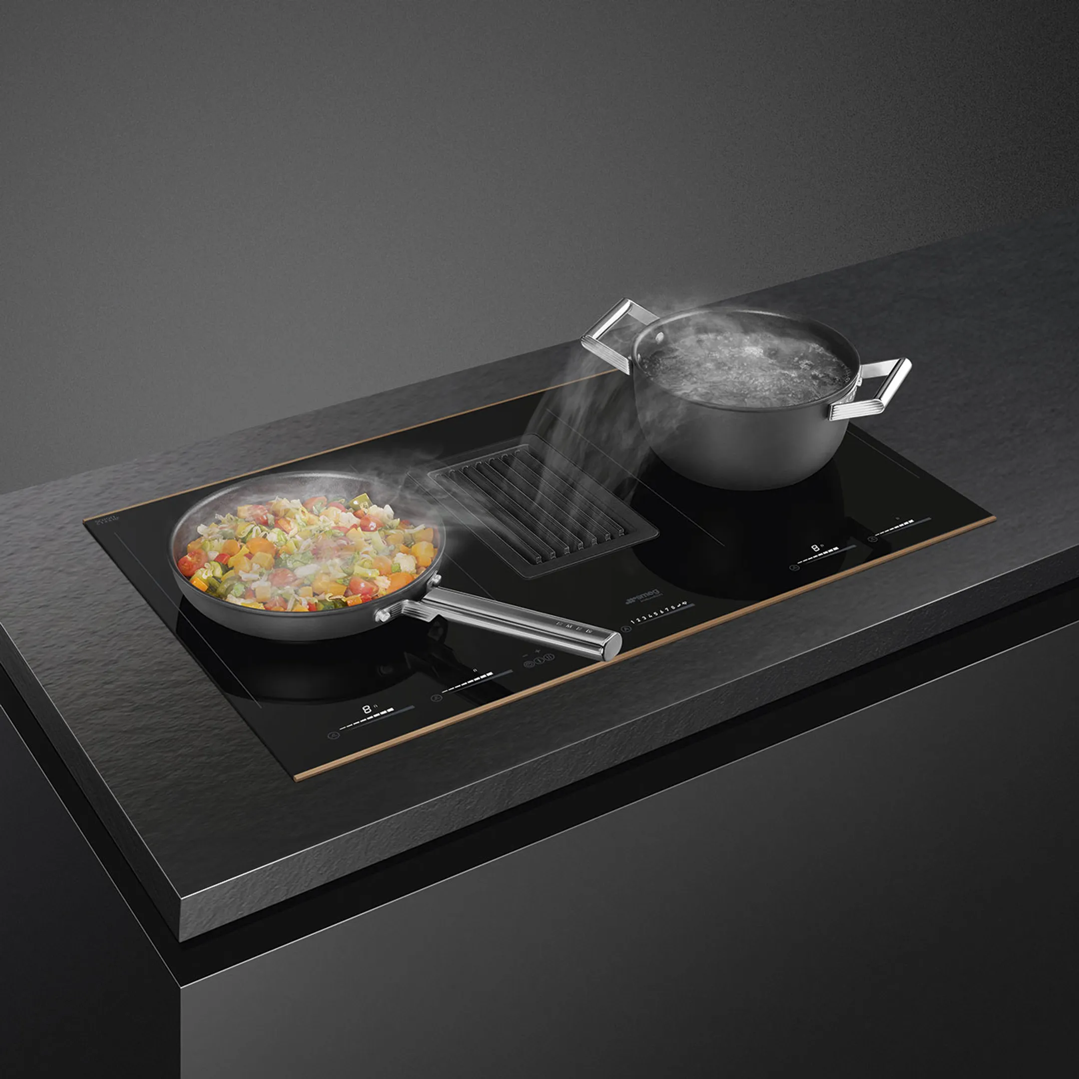 Smeg Taque avec hotte intégrée HOBD682R1 image