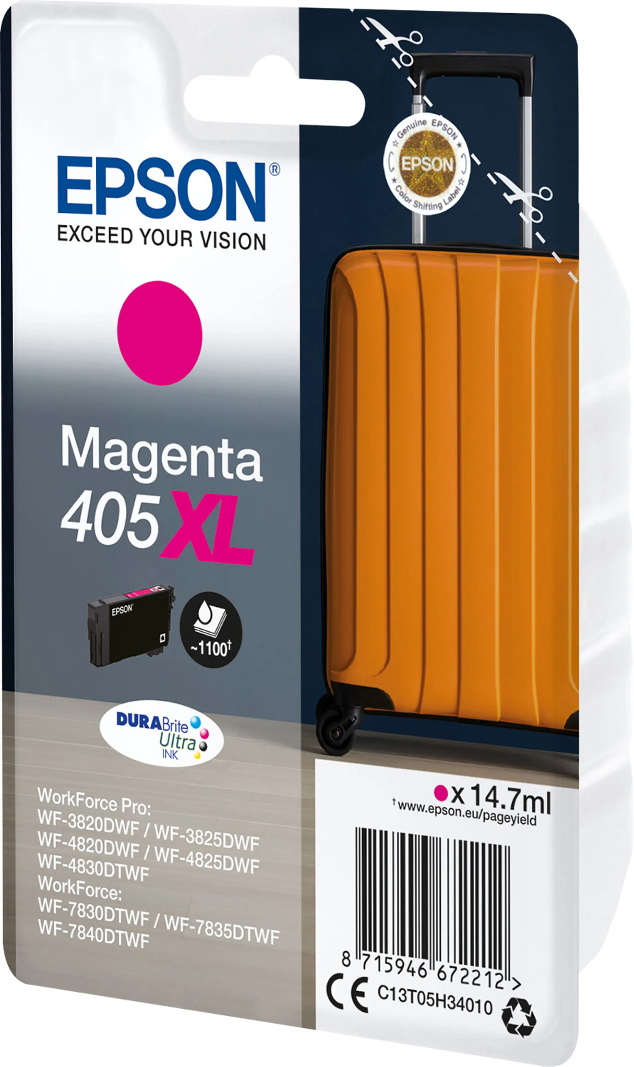 Epson DURABrite Ultra Ink Inktpatroon 405 XL - Magenta image