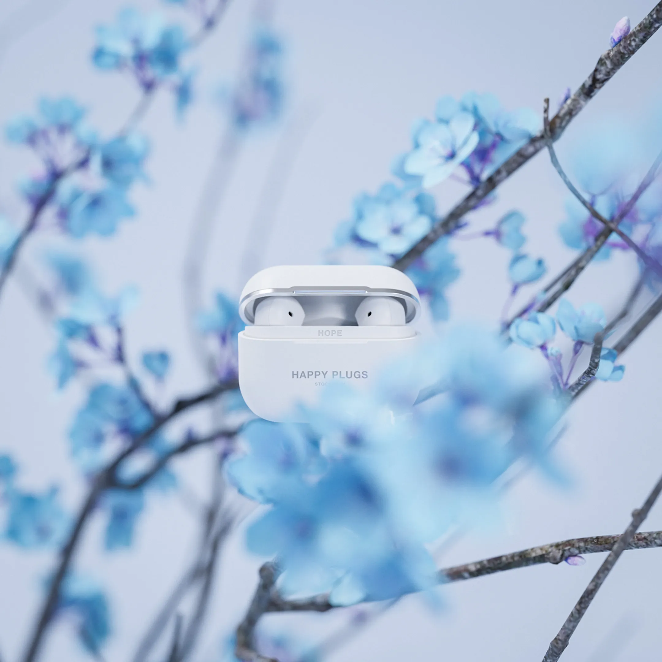 Happy Plugs Écouteurs Sans Fil Hope - Marbre Blanc image