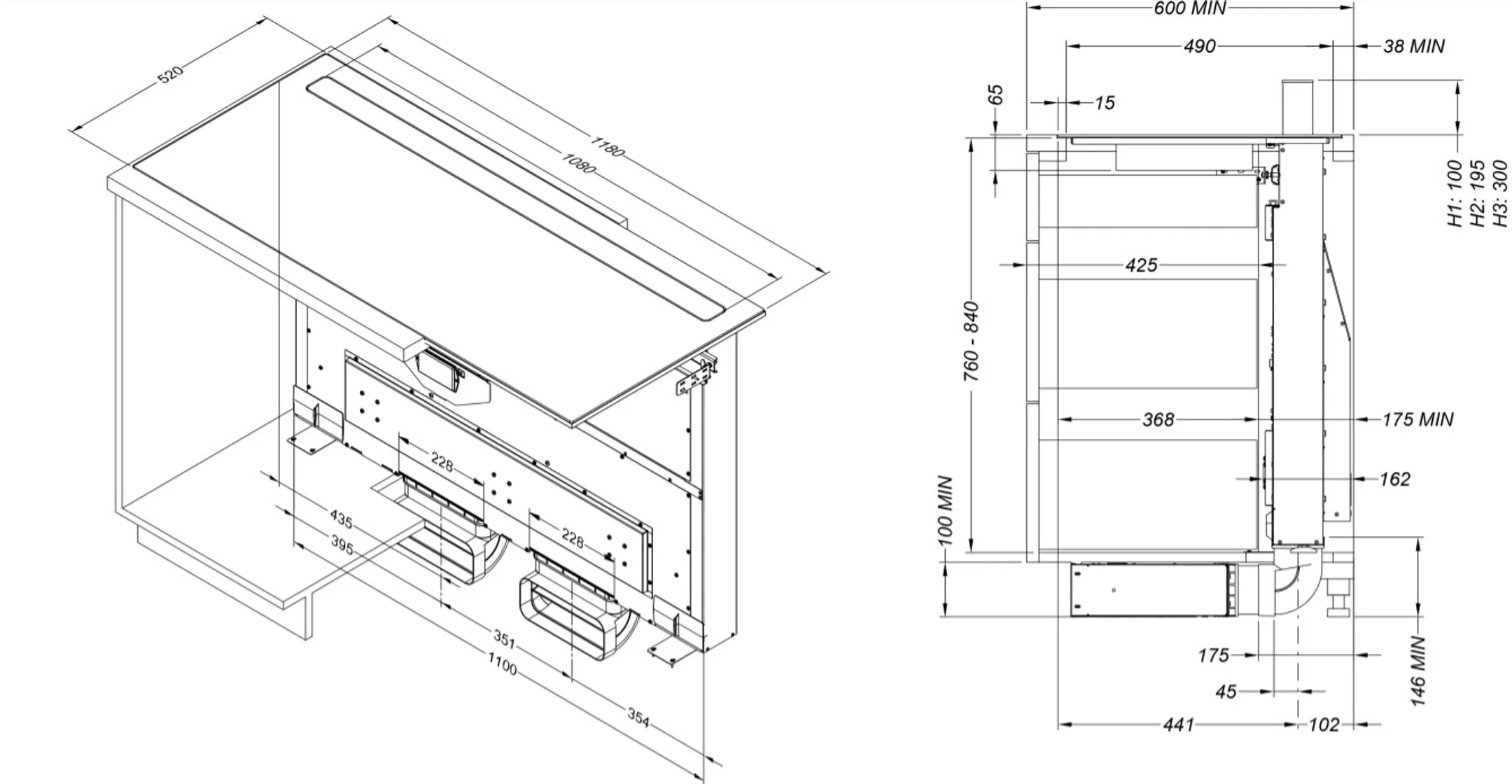 Novy Kookplaat met dampkap Panorama 120 Pro 42120 image