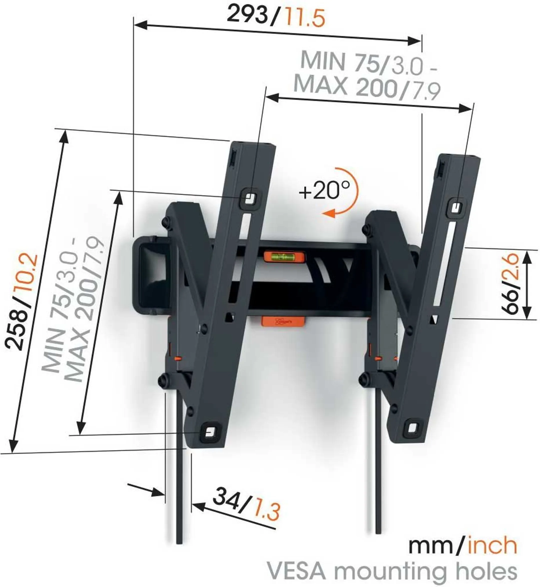 Vogels Kantelbare TV-beugel TVM 3215 - 19" tot 43" image