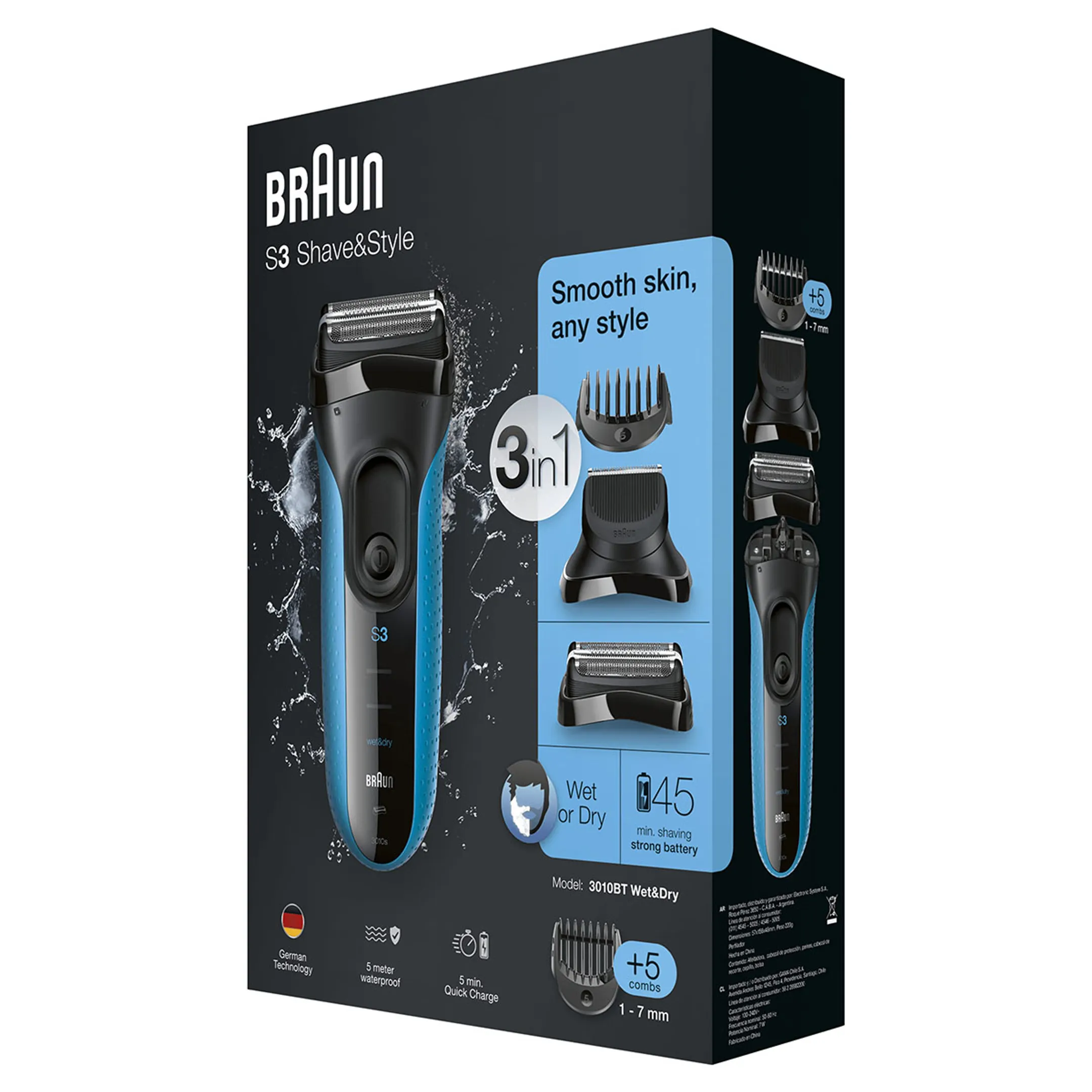 Braun Scheerapparaat Series 3 Shave&Style 3010BT image
