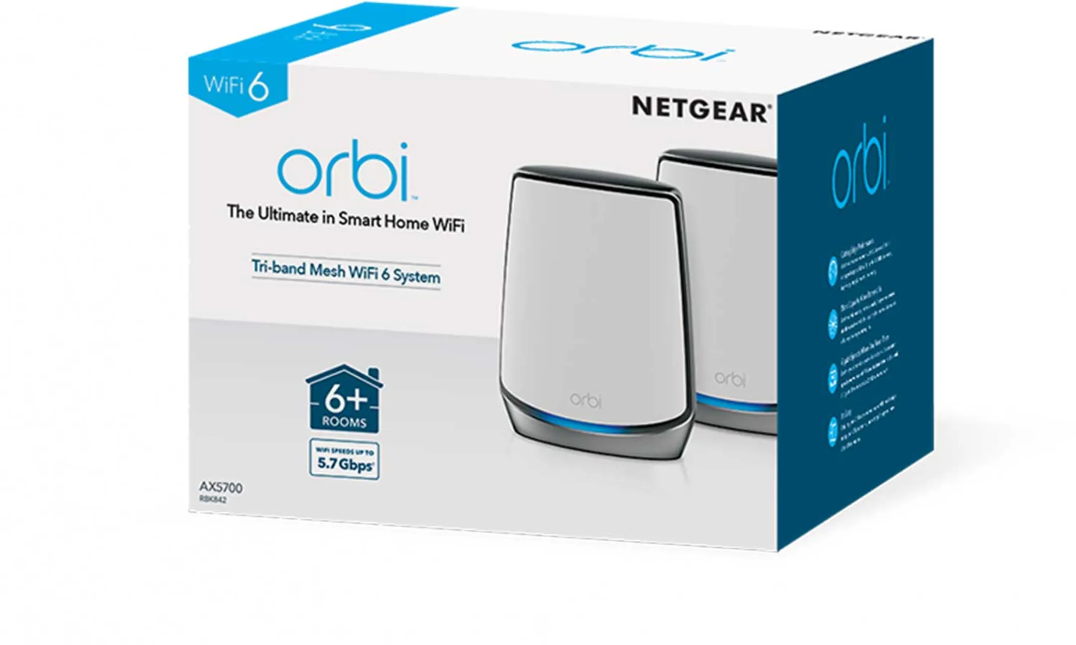 Netgear Orbi Tri-Band WiFi 6-mesh-systeem - 2 stuks image