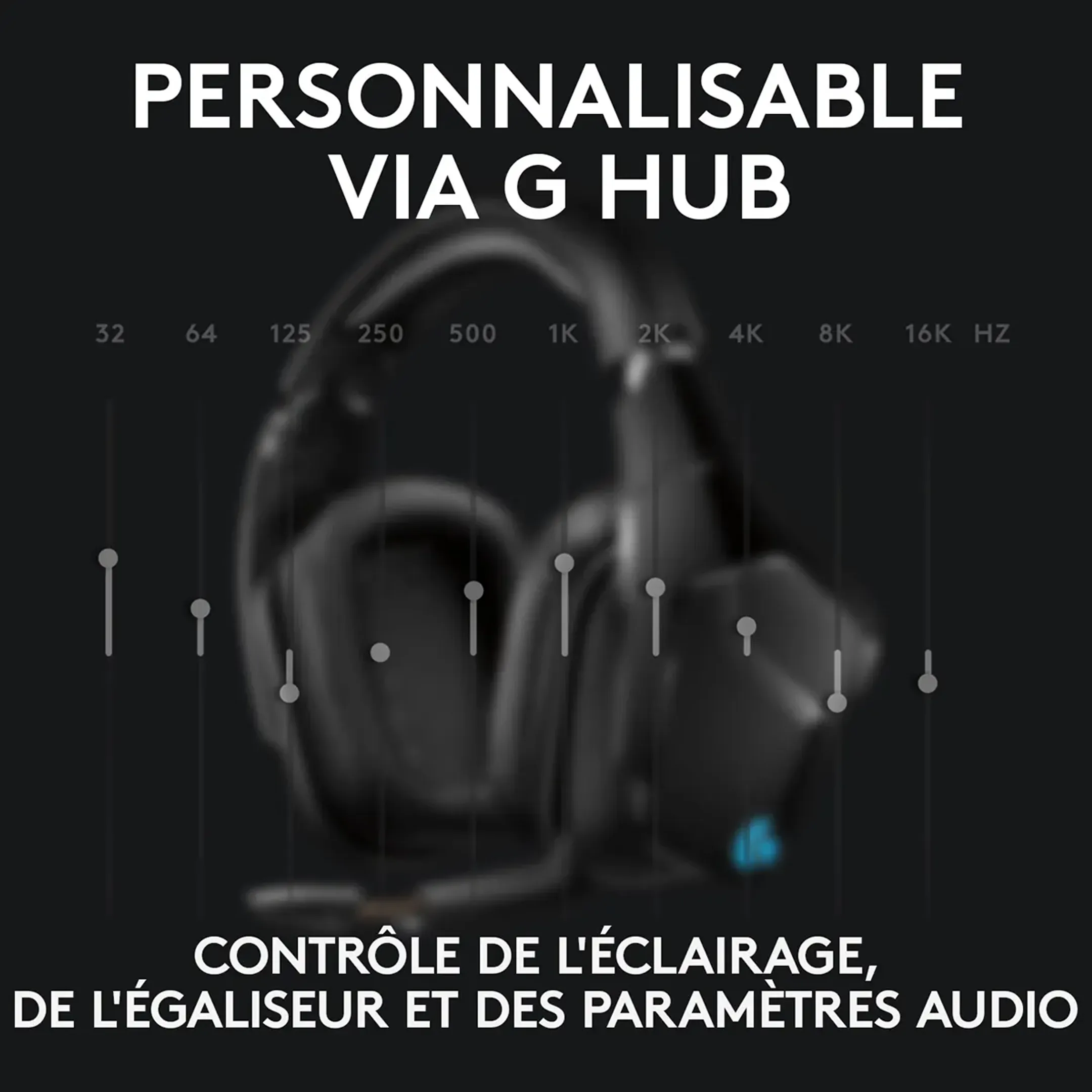 Logitech G Casque gaming sans fil 7.1 surround Lightsync G935 - Noir image