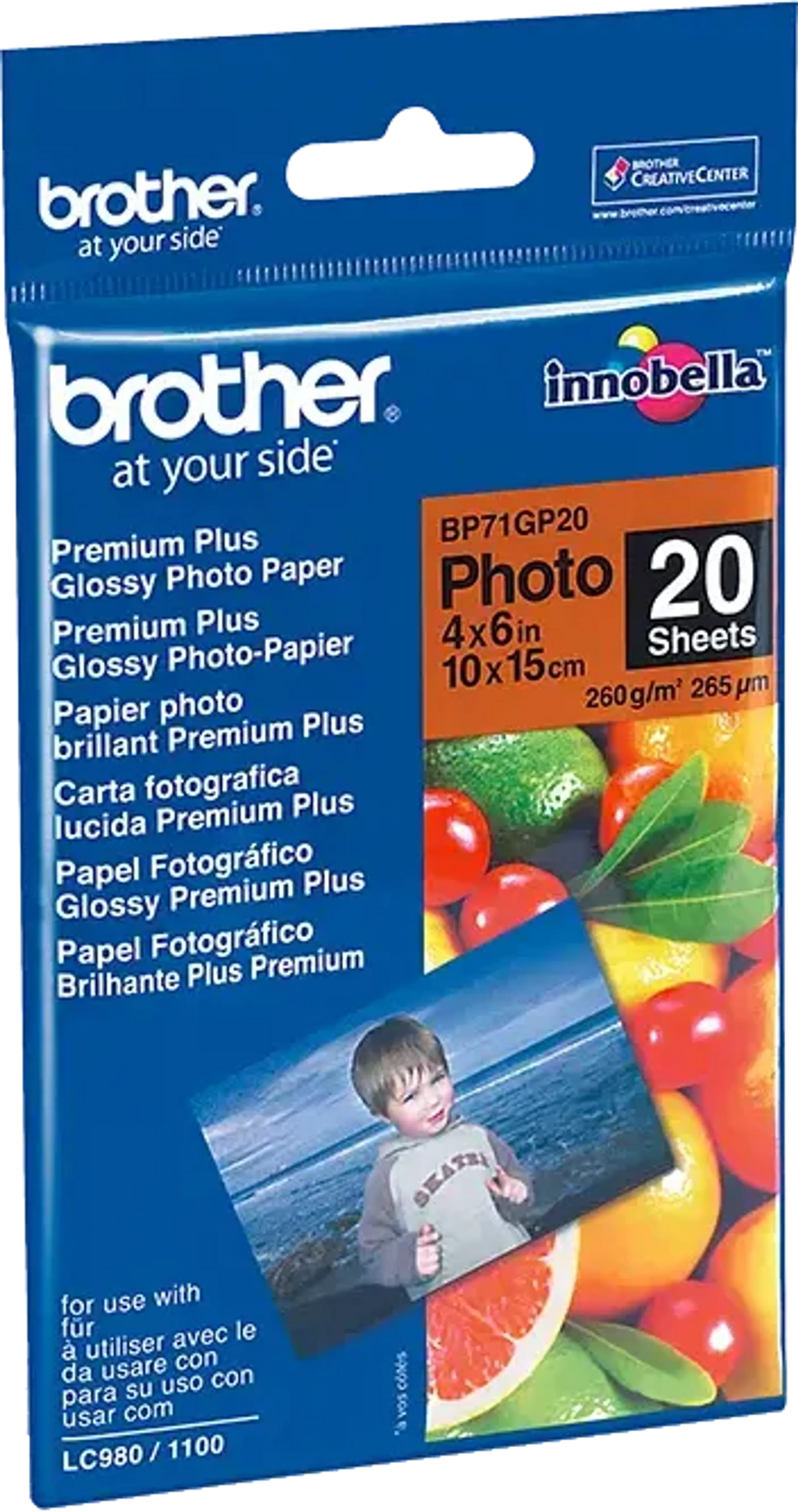 Glanzend fotopapier 10 x 15 cm - 20 vellen - 260 g/m² - BP-71GP20
