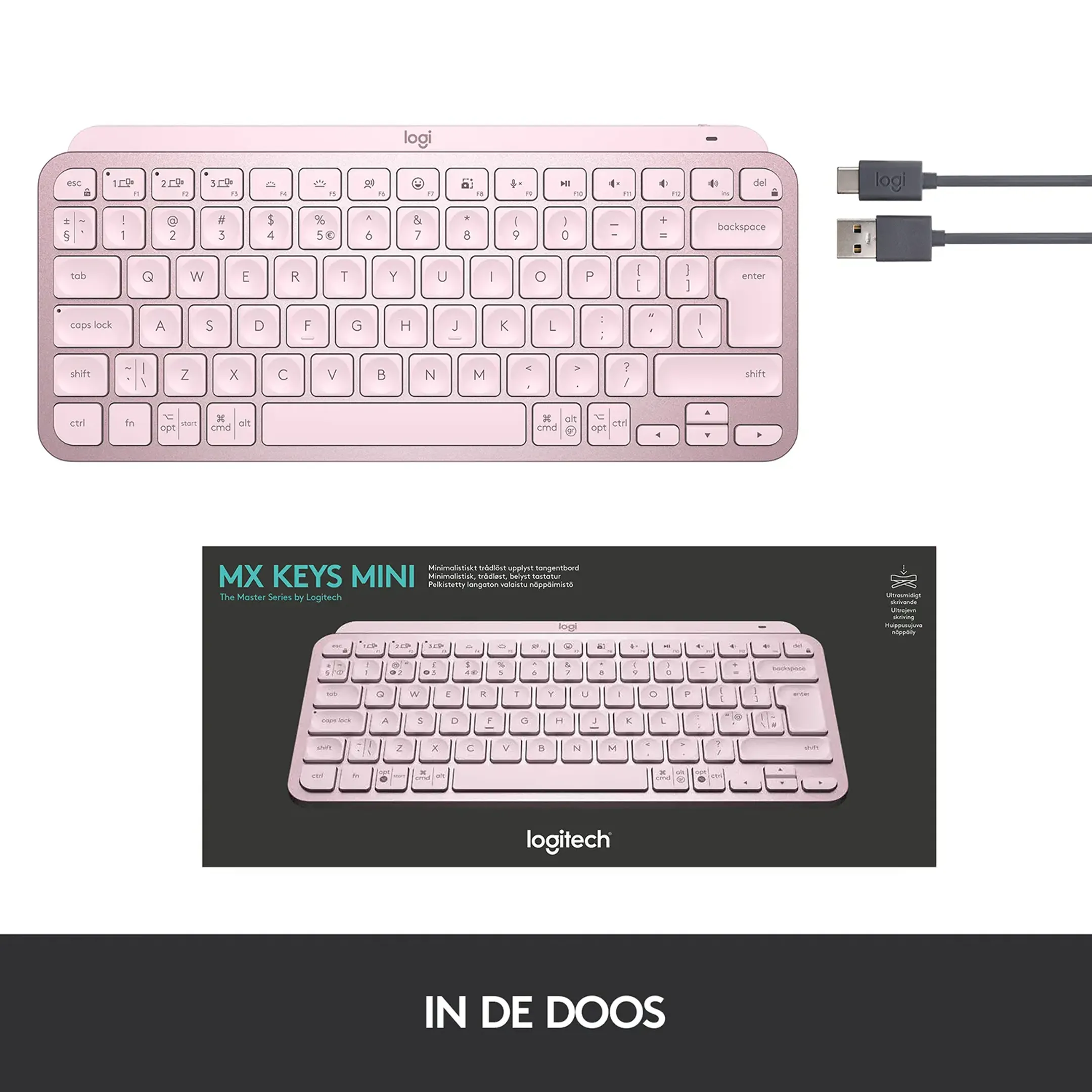 Logitech MX Keys Mini - Rose (AZERTY FR) image