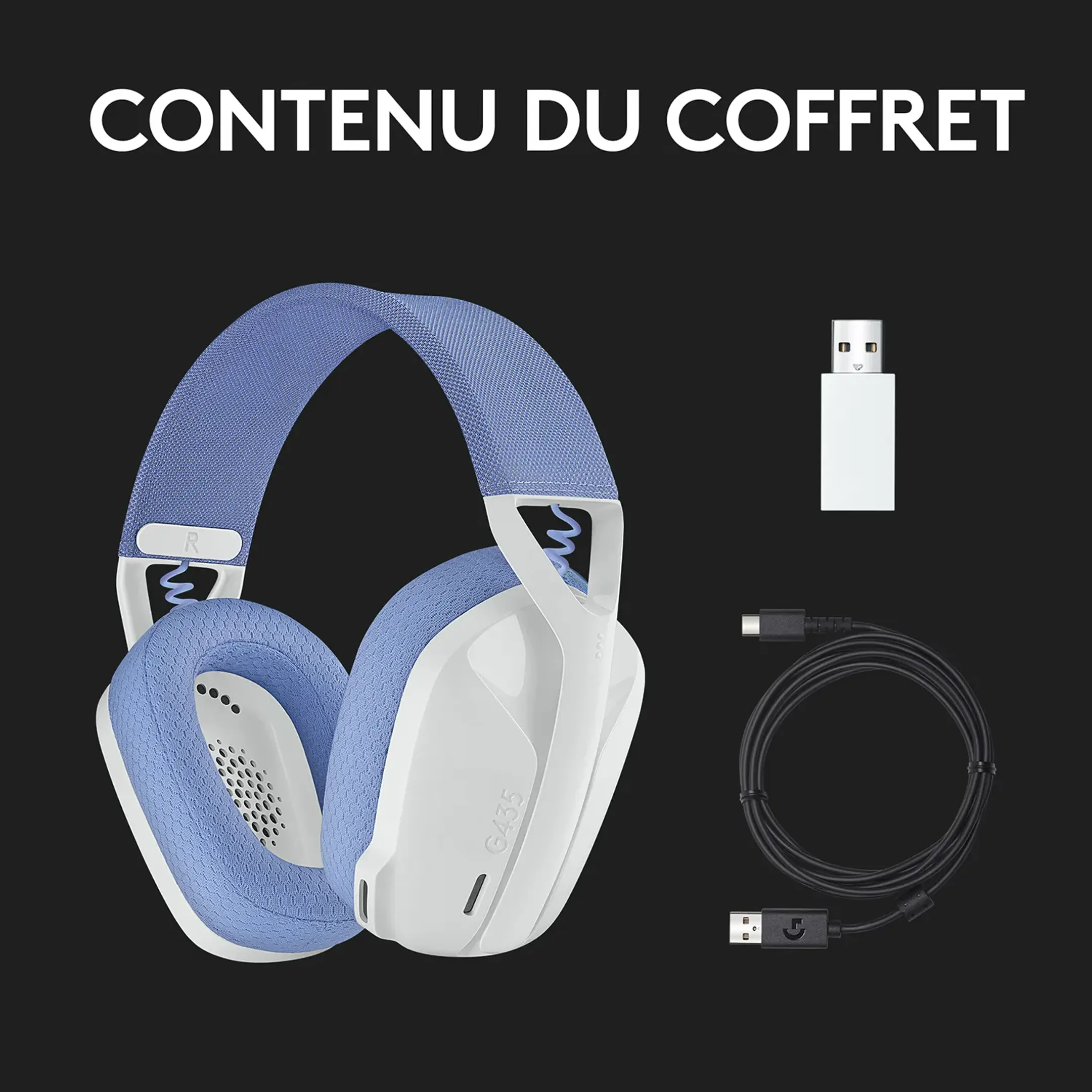 Logitech G G435 Casque gaming sans fil lightspeed - Blanc image