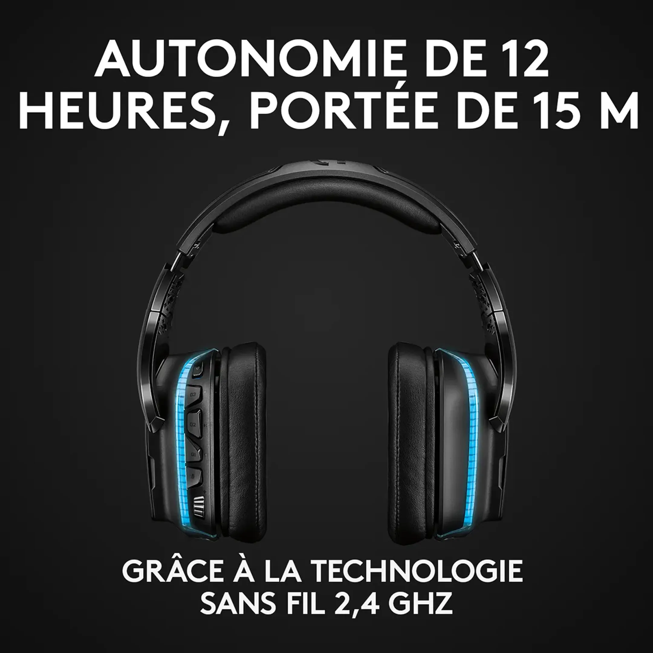 Logitech G Casque gaming sans fil 7.1 surround Lightsync G935 - Noir image
