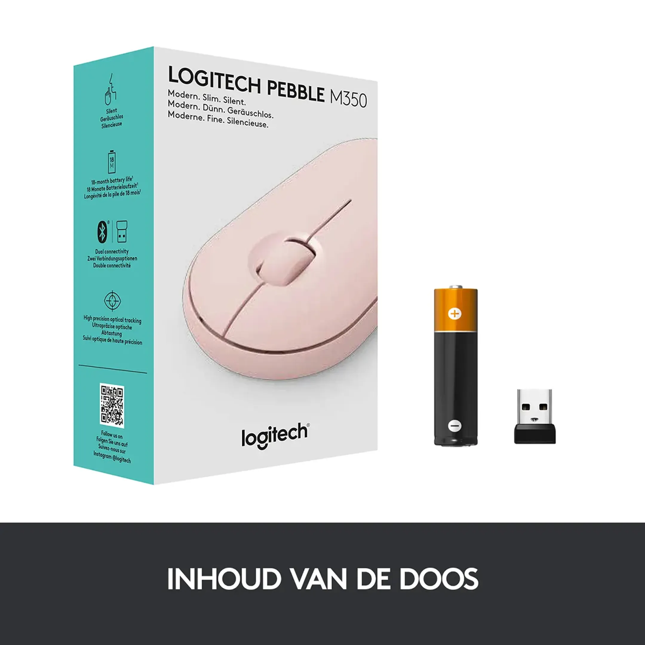 Logitech Pebble M350 - Roze image
